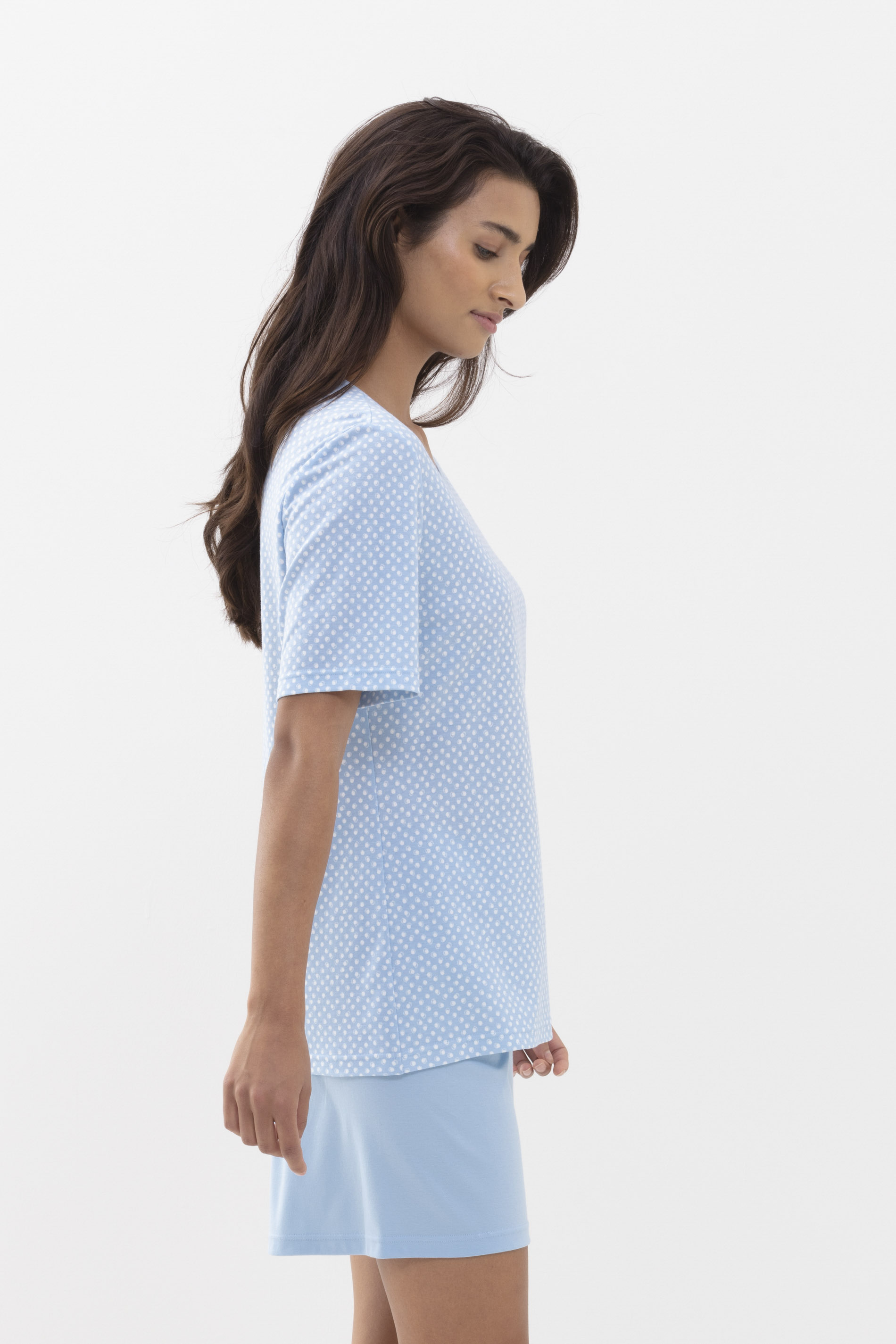 Pyjama kort Dream Blue Serie Emelie Detailweergave 02 | mey®