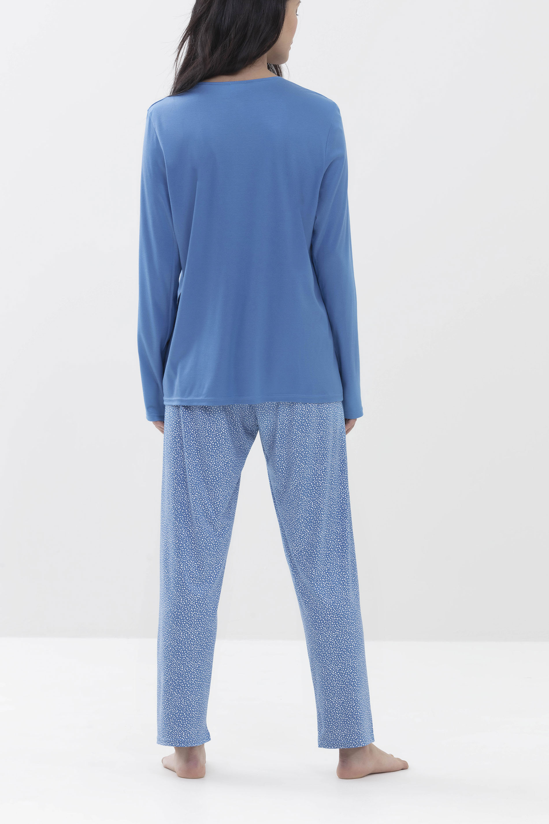 Pyjama in 7/8-Länge Ocean Blue Serie Elouisa Rückansicht | mey®