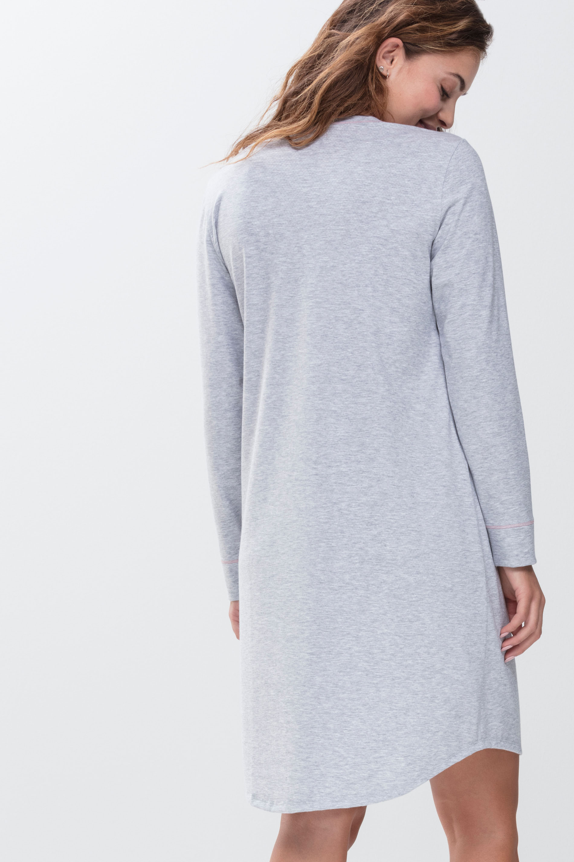 Nachthemd Stone Grey Melange Serie Zzzleepwear Rückansicht | mey®