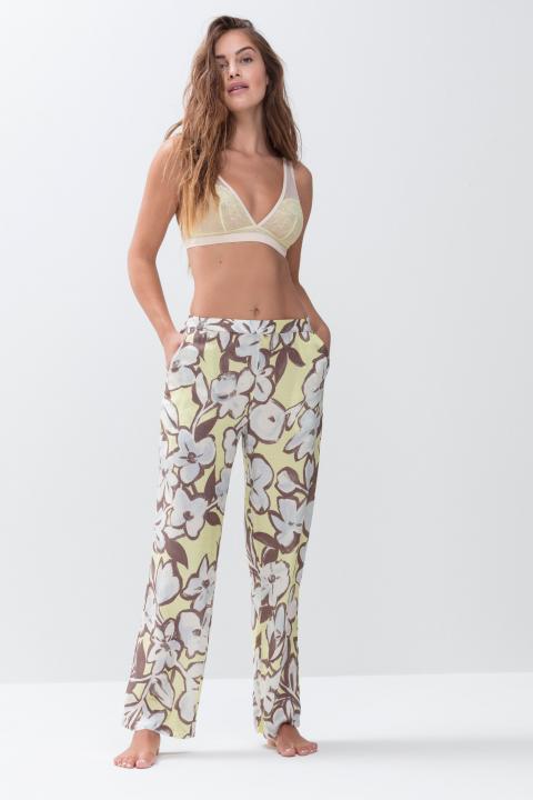 Long pants Pale Lime Mey Lounge Front View | mey®
