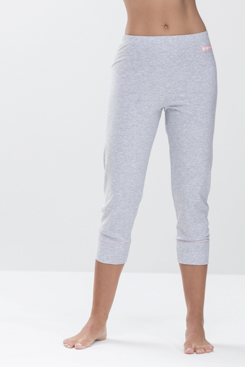 Trousers 3/4-length Stone Grey Melange Serie Zzzleepwear Front View | mey®