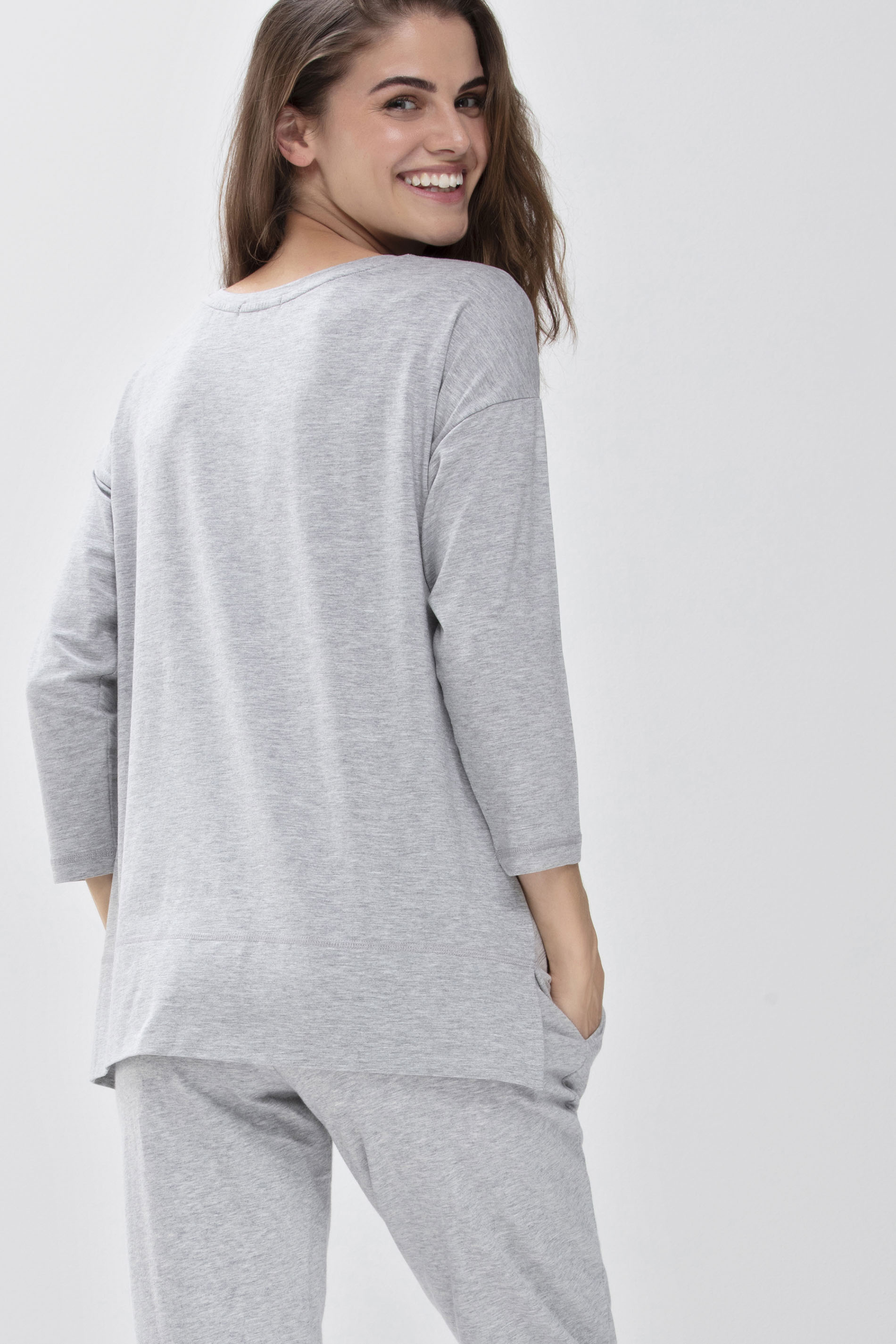 Shirt Grey Melange Night2Day Rear View | mey®