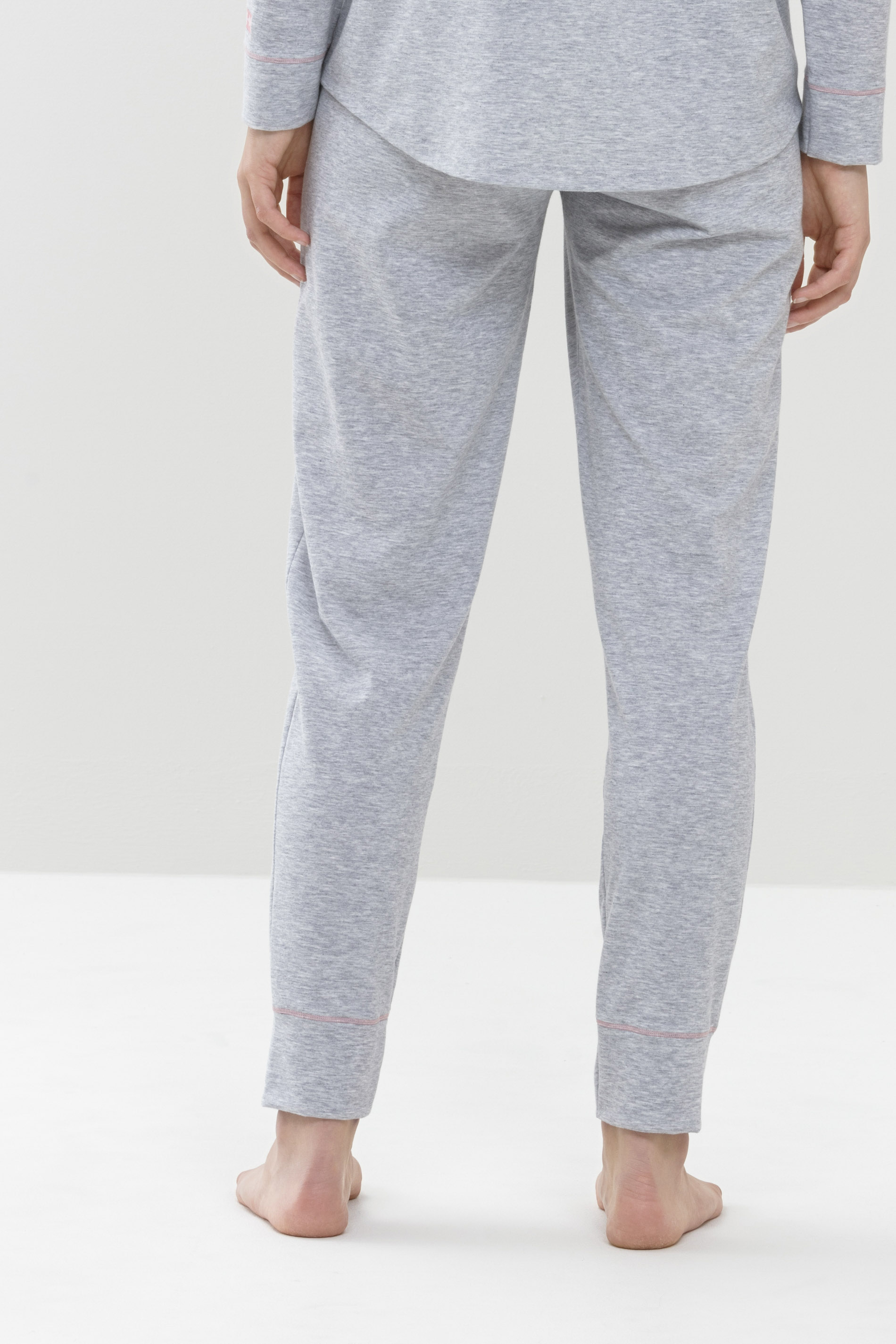 Long pants Stone Grey Melange Serie Zzzleepwear Rear View | mey®