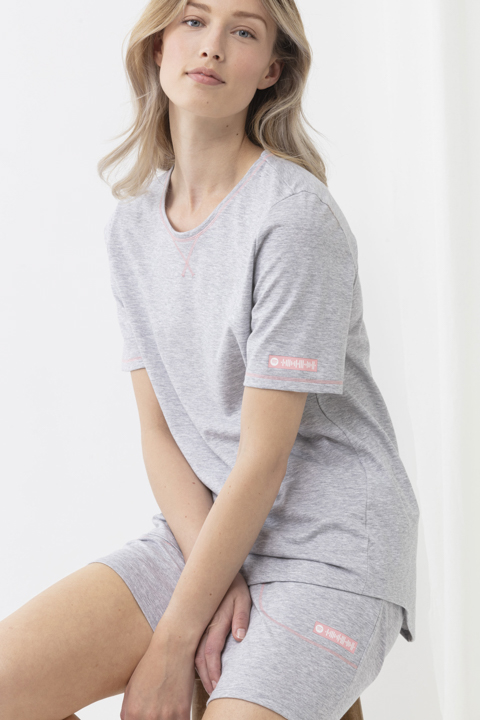 T-shirt Stone Grey Melange Serie Zzzleepwear Vooraanzicht | mey®