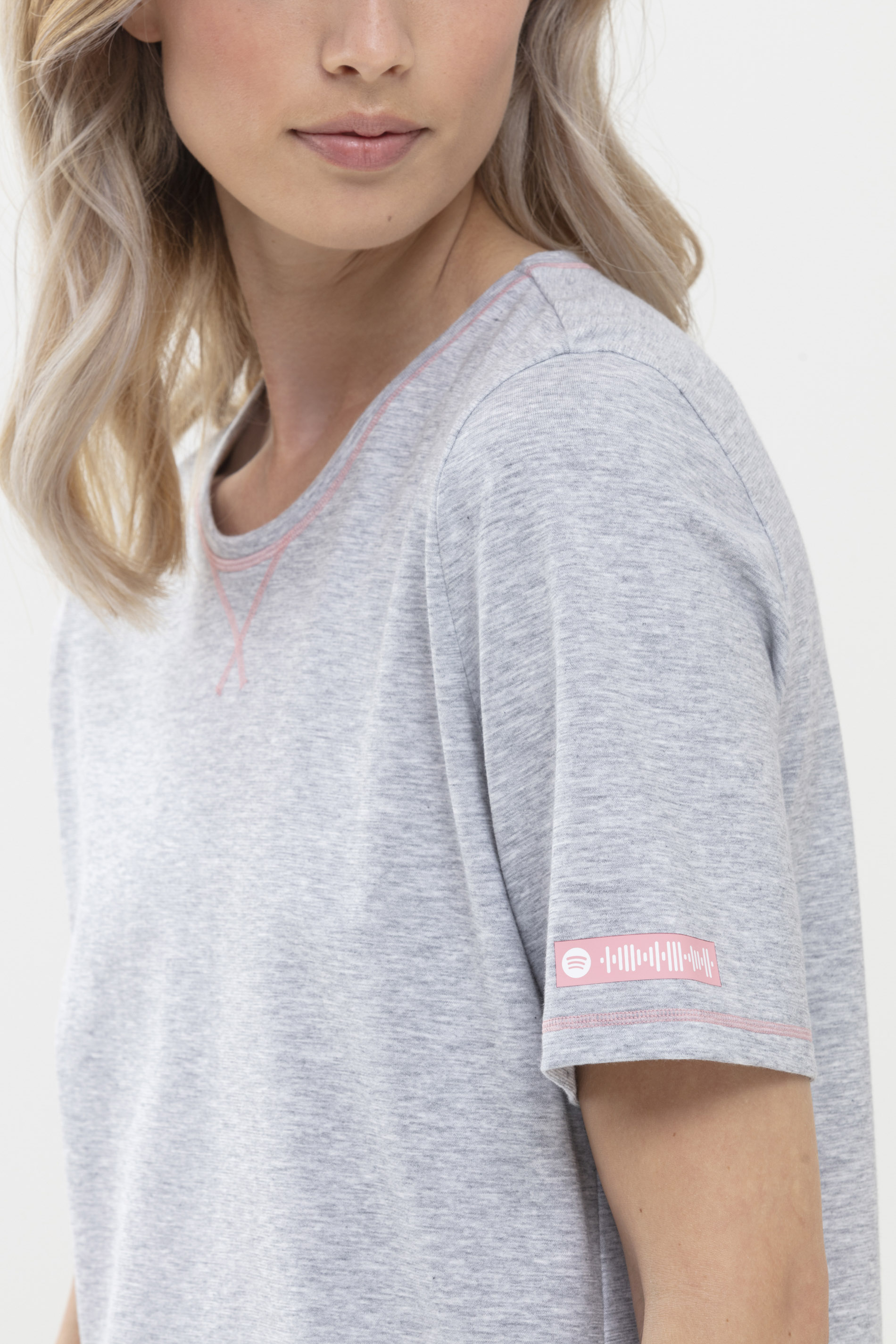 T-Shirt Stone Grey Melange Serie Zzzleepwear Detailansicht 01 | mey®