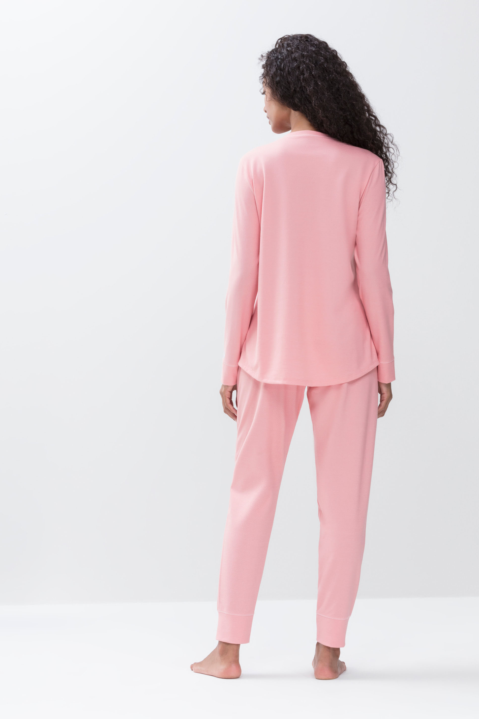 Long-sleeve shirt Powder Pink Serie Zzzleepwear Rear View | mey®