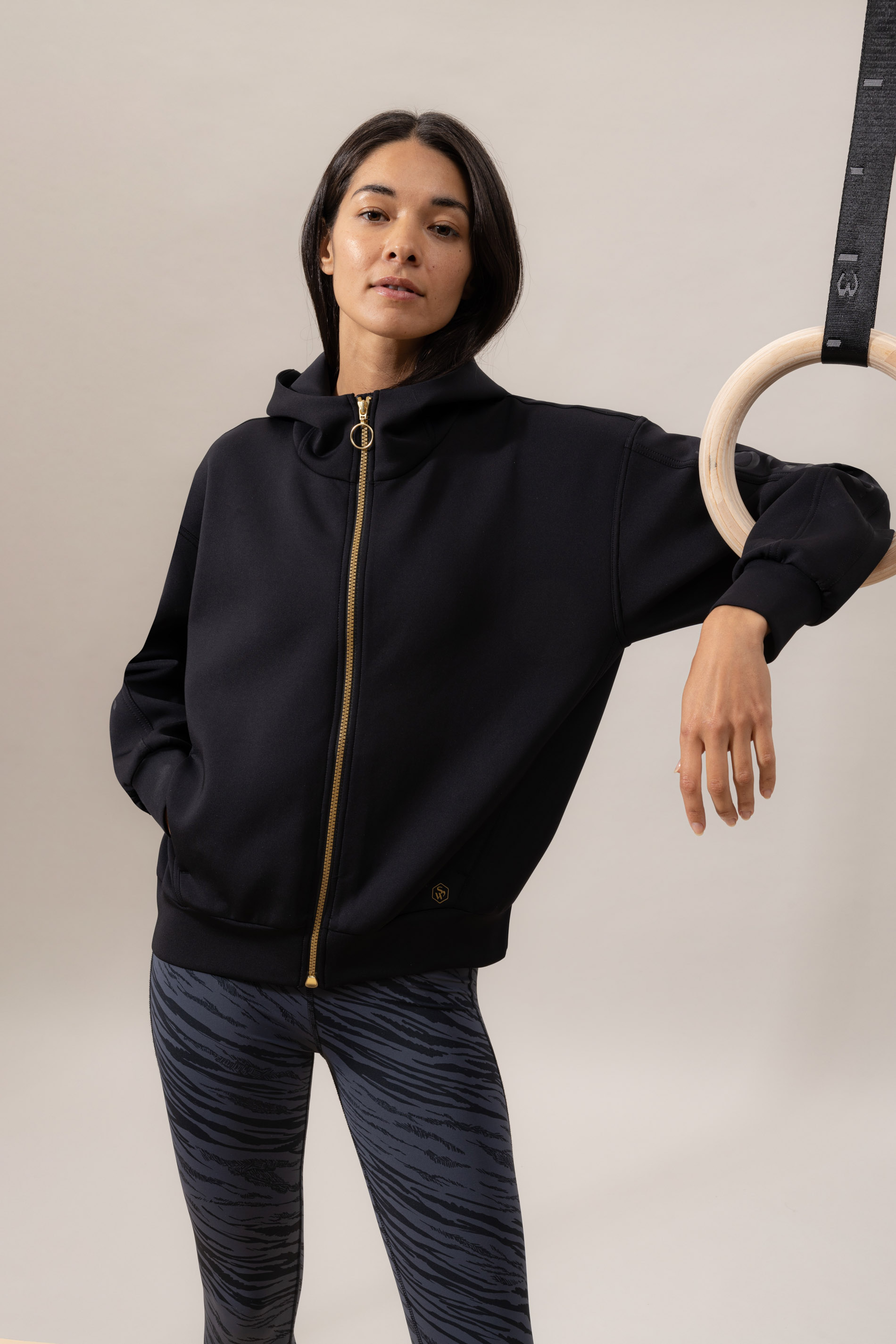 Hooded jacket Space Black Serie Balanced Front View | mey®