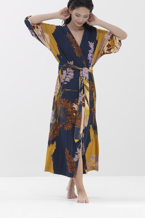 Kimono coat Ink Blue Seirie Noelia Front View | mey®