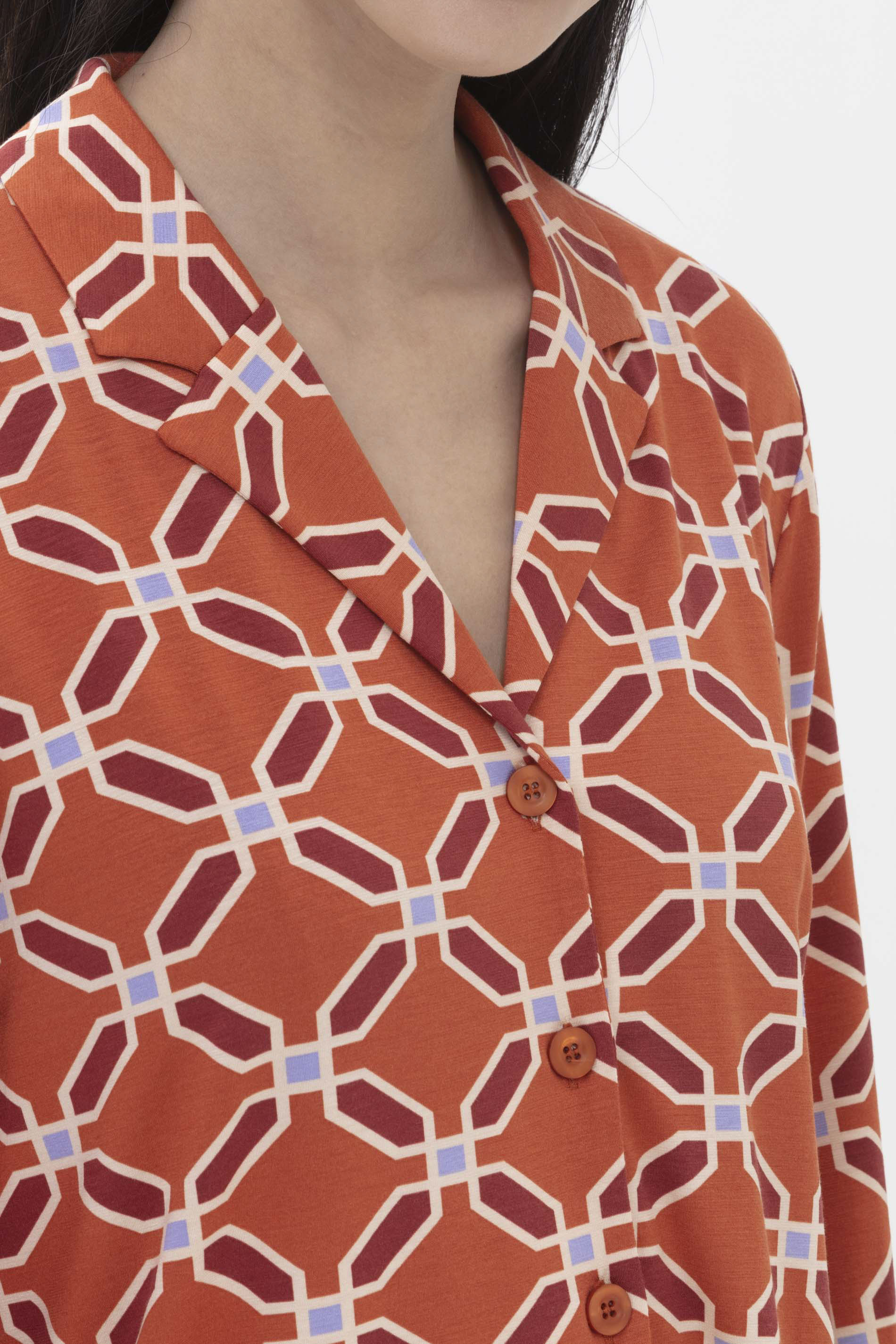 Pyjama shirt Cinnamon Serie Carima Detail View 01 | mey®