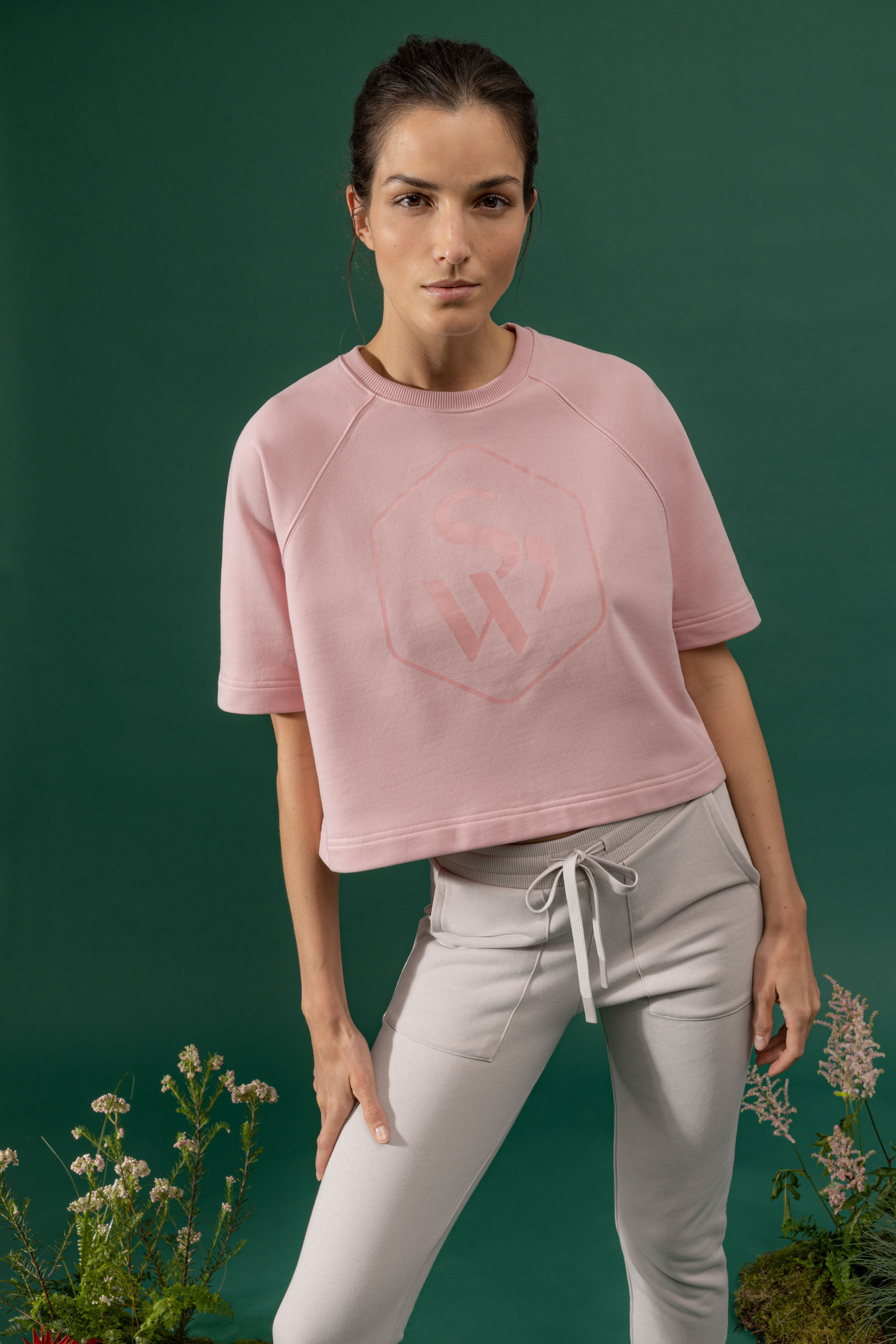 Sweat T-shirt Blossom Serie Cozy Front View | mey®