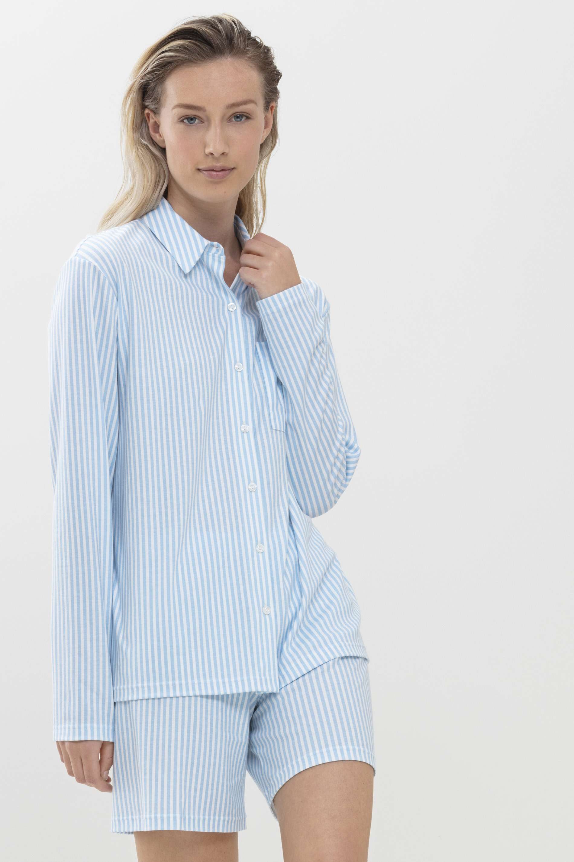 Pyjama Shirt Dream Blue Serie Sleepsation Festlegen | mey®