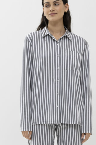 Pyjama Shirt Lovely Grey Serie Sleepsation Frontansicht | mey®