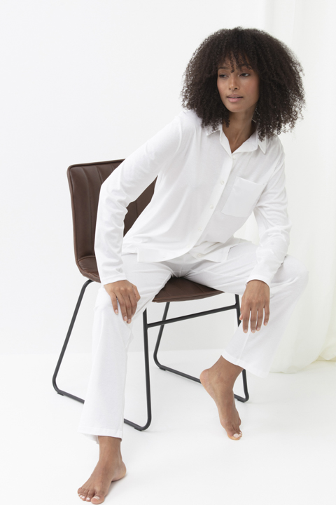 Pyjama shirt White Serie Sleepsation Front View | mey®