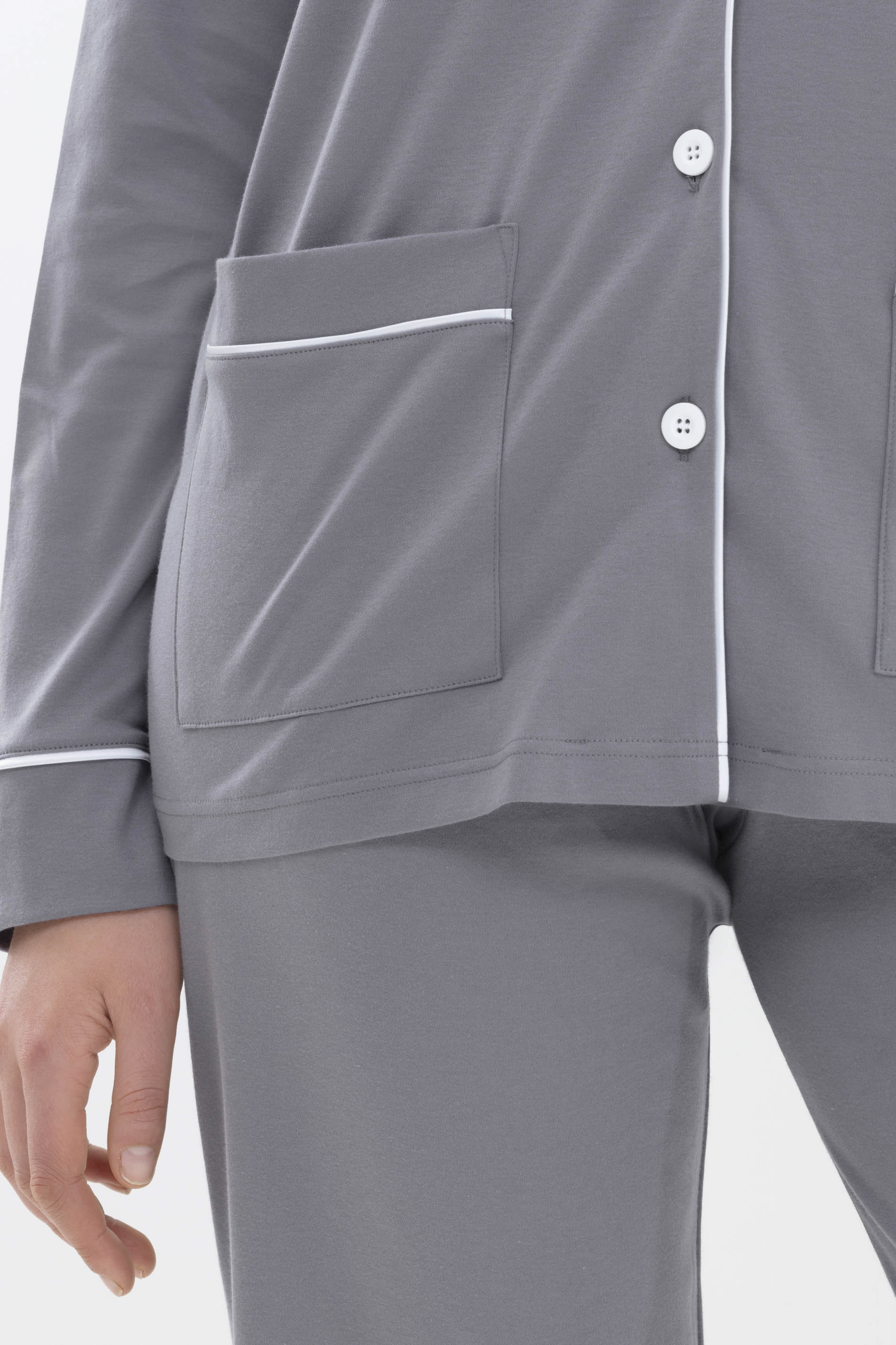 Pyjama-Shirt Lovely Grey Serie Sleepsation Detailansicht 02 | mey®