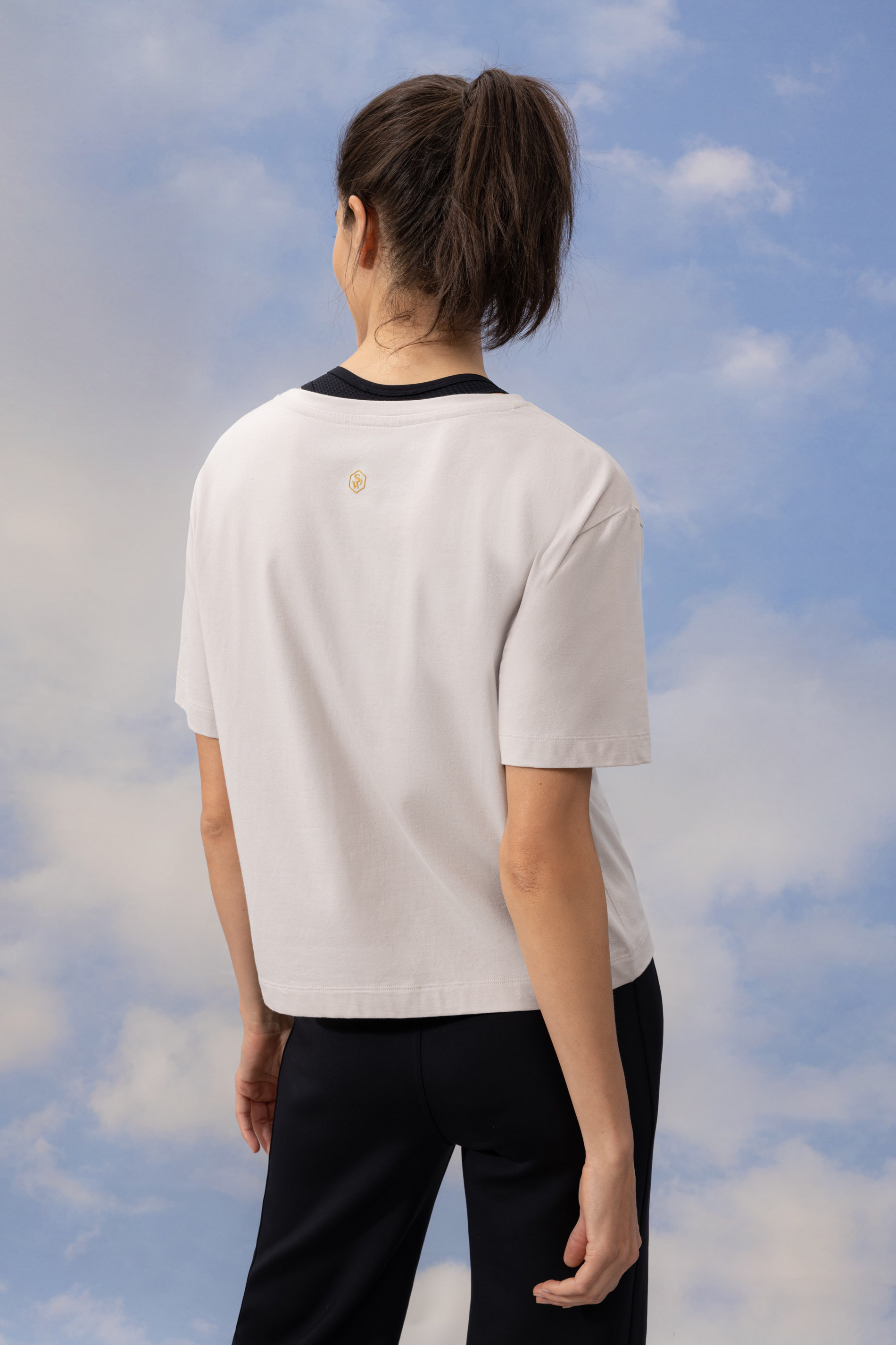 T-shirt Mineral Grey Serie Natural Achteraanzicht | mey®