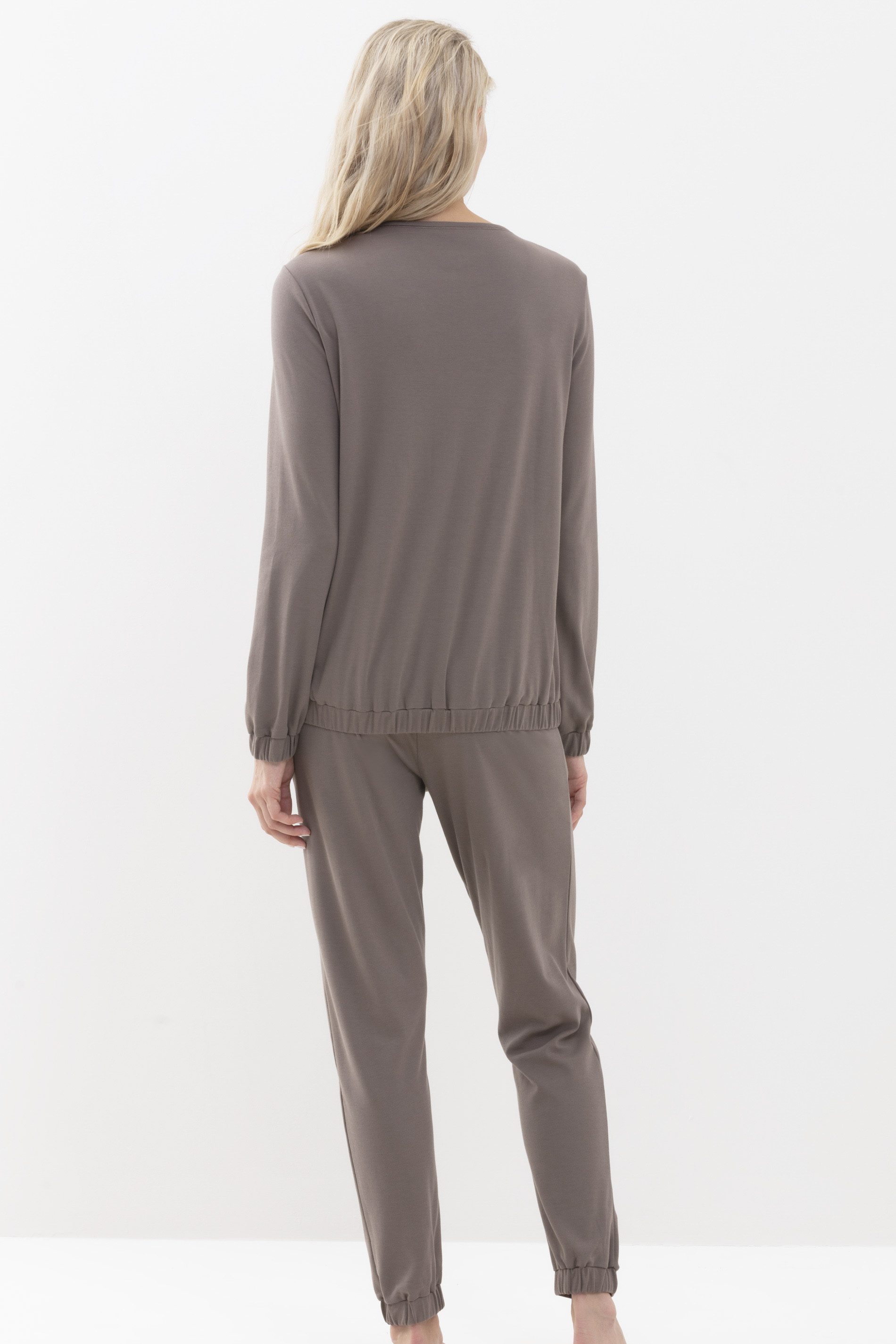 Shirt with full-length sleeves Deep Taupe Serie N8TEX 2.0 Rear View | mey®
