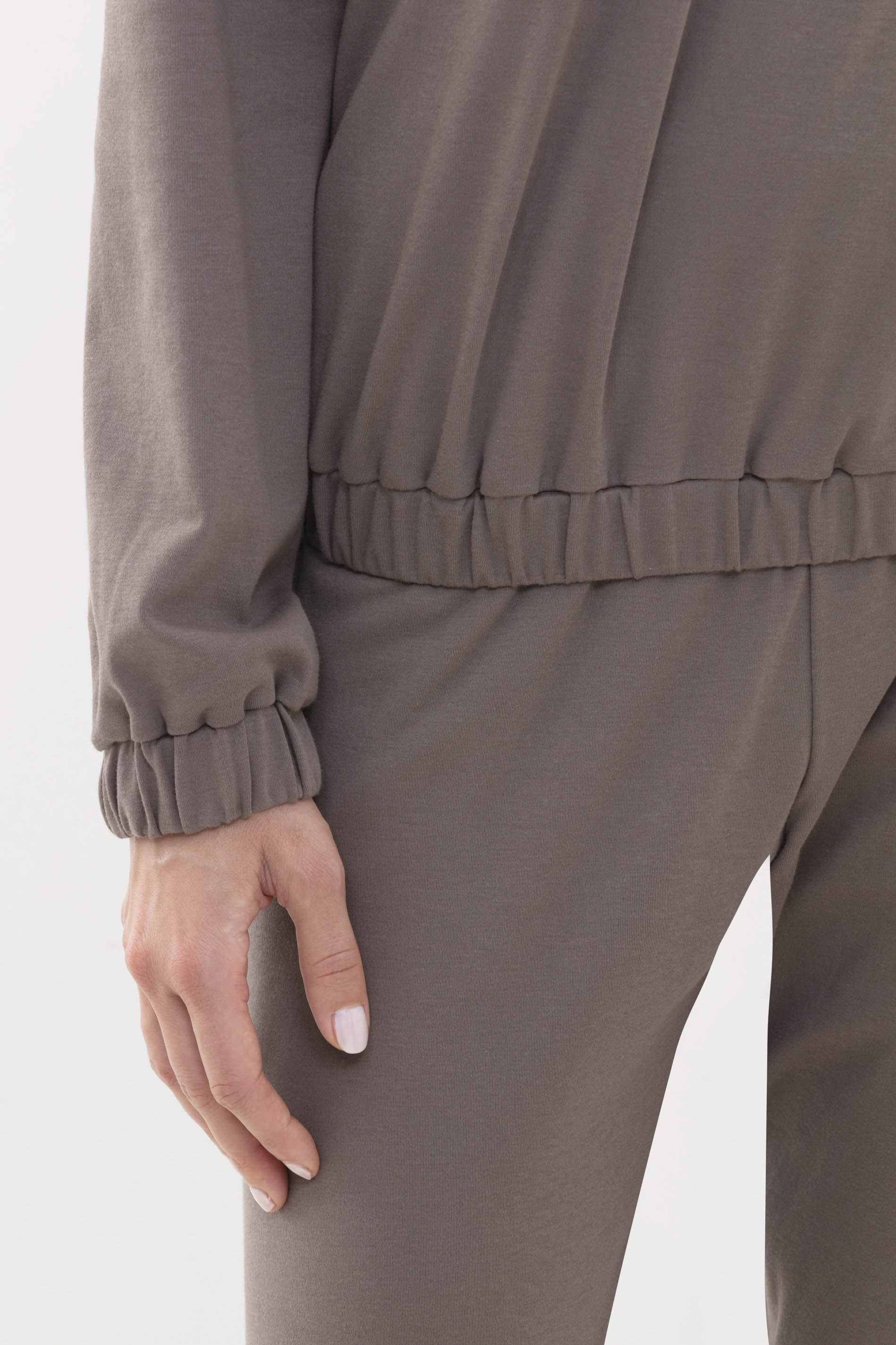 Shirt with full-length sleeves Deep Taupe Serie N8TEX 2.0 Detail View 02 | mey®