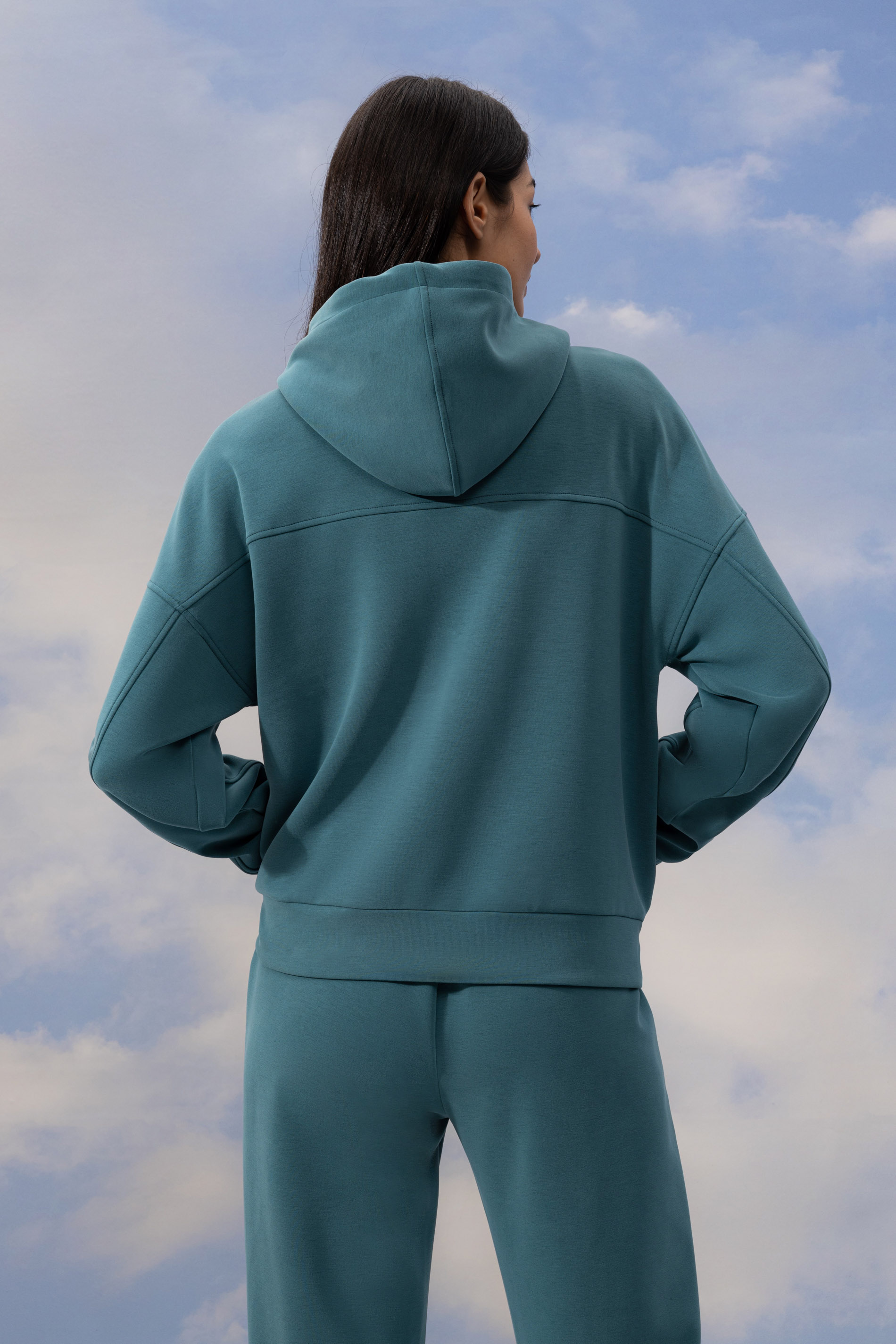 Hoodie jacket Serie Smooth Rear View | mey®