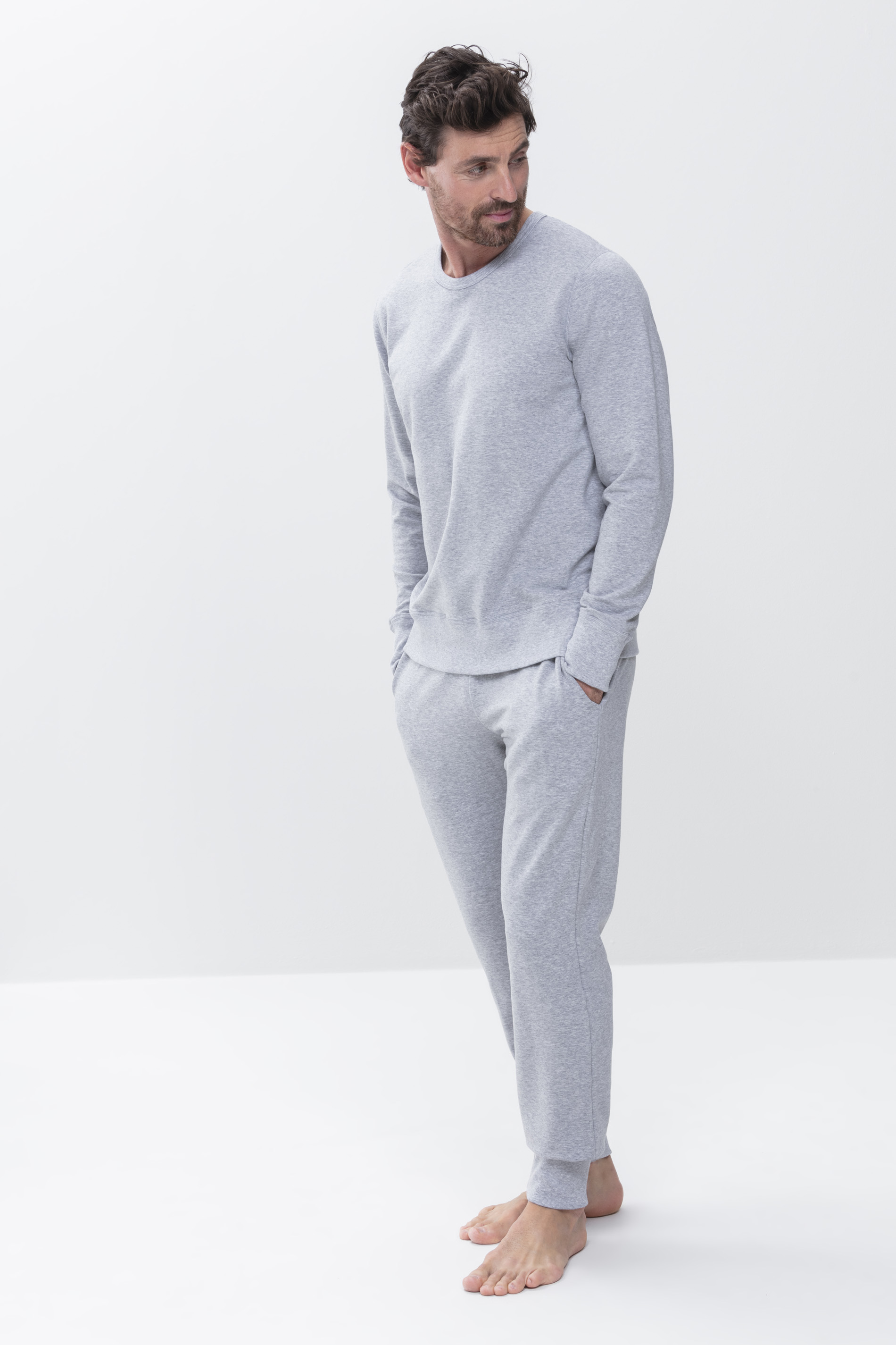 Men's sweat pants Light Grey Melange Serie Enjoy Festlegen | mey®