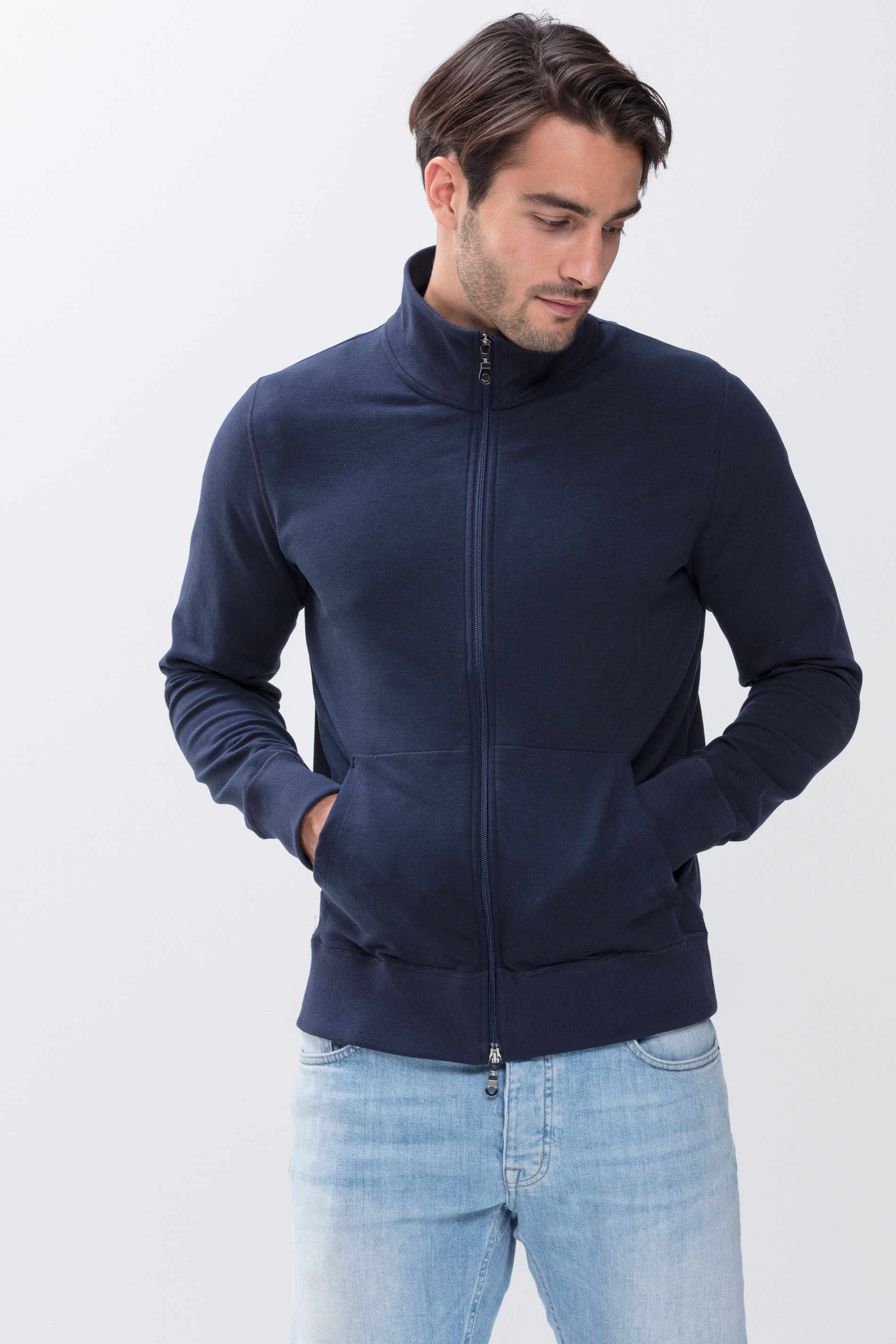 Men's sweat jacket with zip Yacht Blue Serie Enjoy Festlegen | mey®