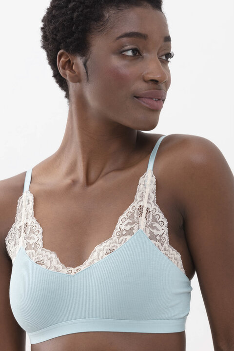 Bustier Sky Blue Serie Organic Cotton Front View | mey®