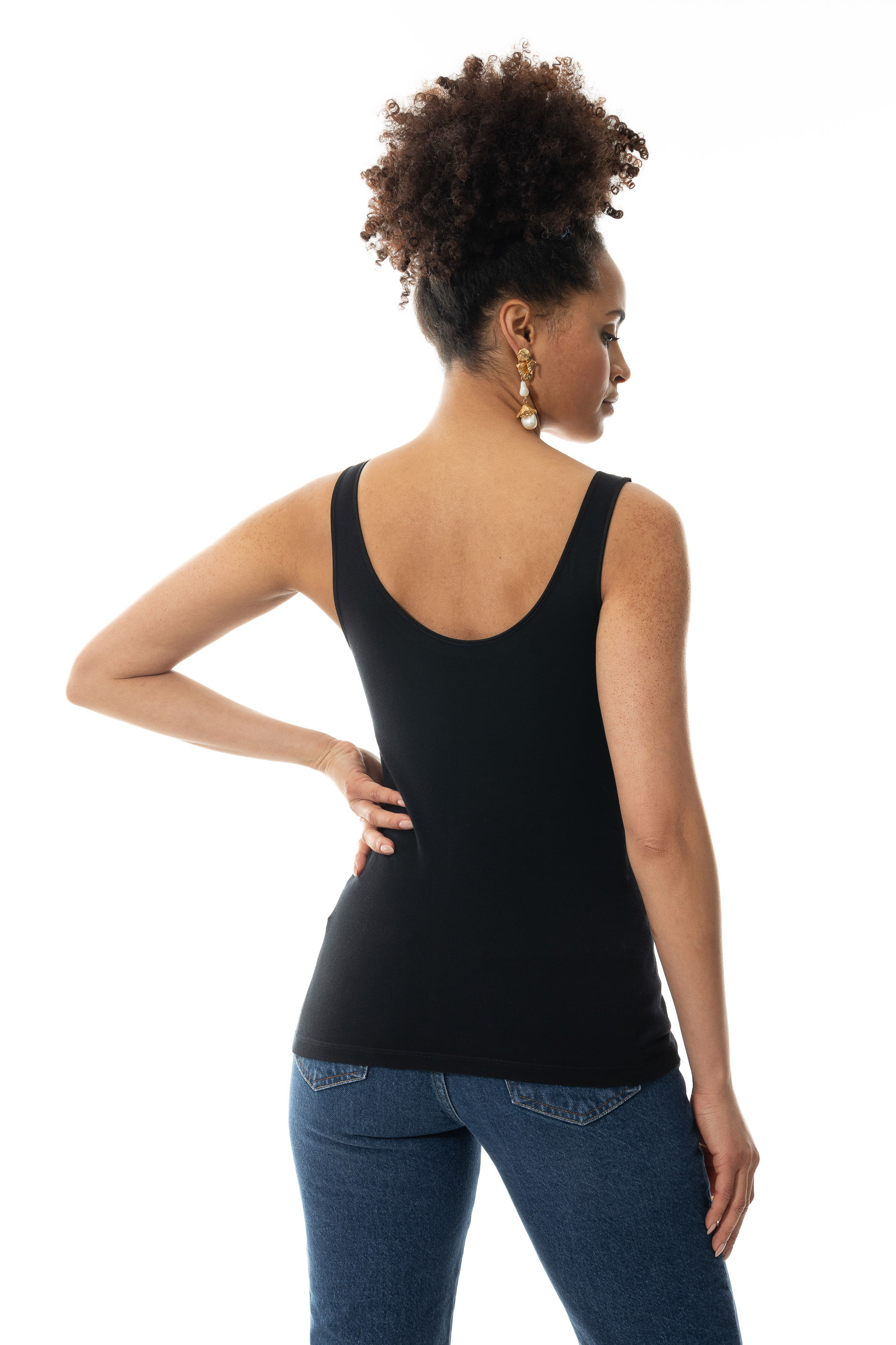 Cami-top Black Serie Noblesse Rear View | mey®