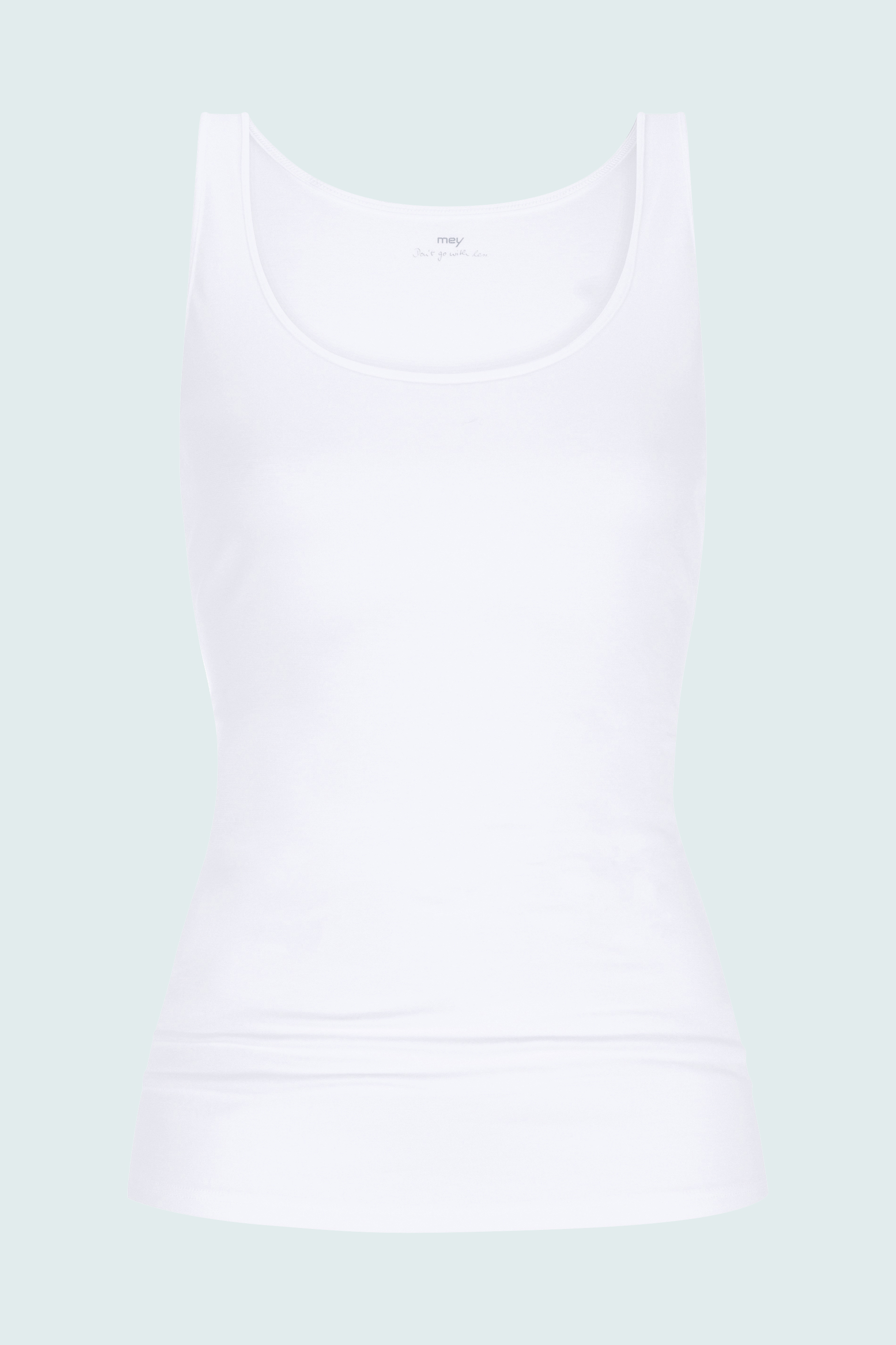 Top met brede schouderbandjes Wit Serie Cotton Pure Uitknippen | mey®
