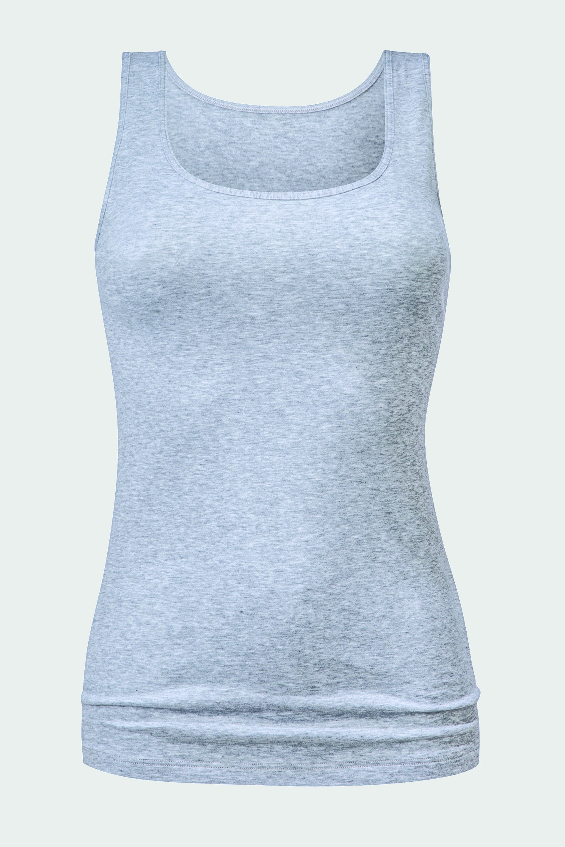 Top with broad straps Grey Melange Serie Cotton Pure Cut Out | mey®