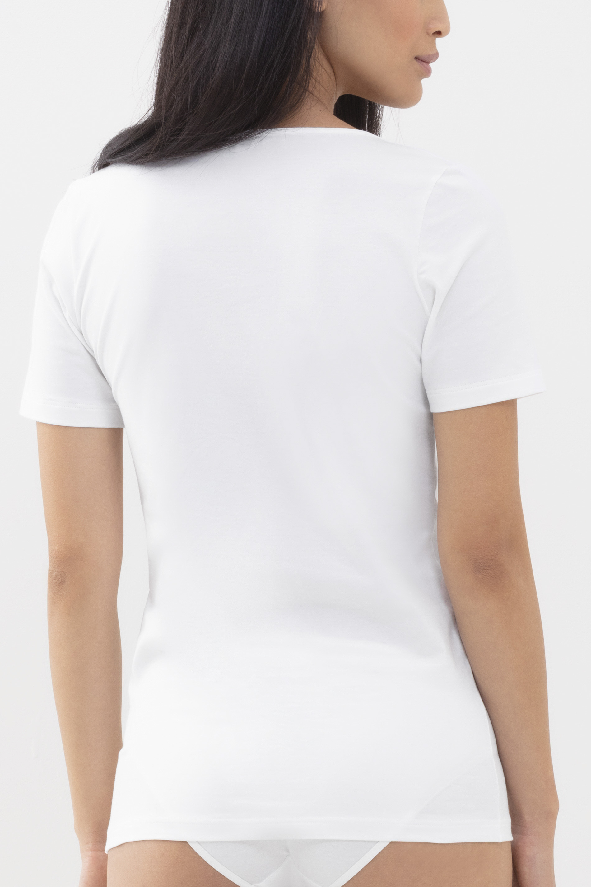 Shirt kurzarm Weiss Serie Cotton Pure Rückansicht | mey®