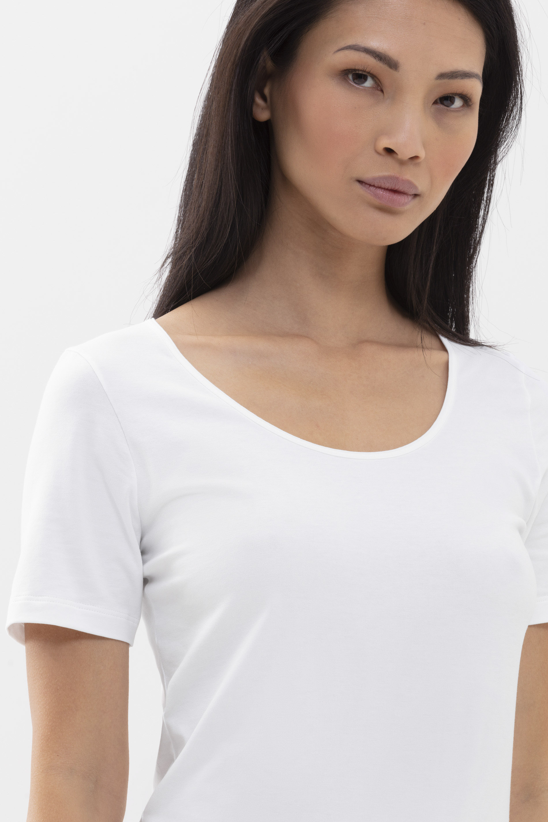 Shirt kurzarm Weiss Serie Cotton Pure Detailansicht 01 | mey®