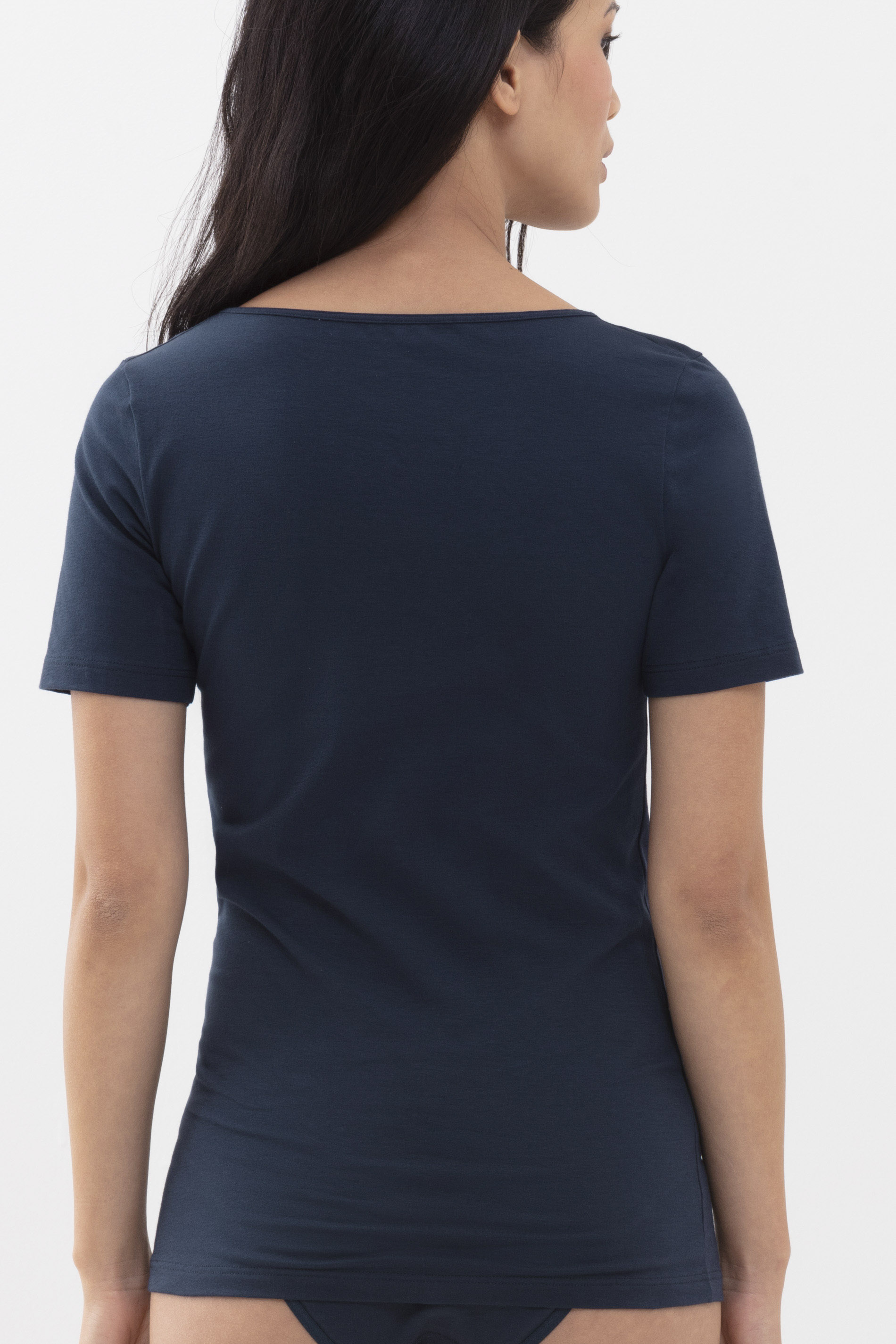 Shirt kurzarm Night Blue Serie Cotton Pure Achteraanzicht | mey®