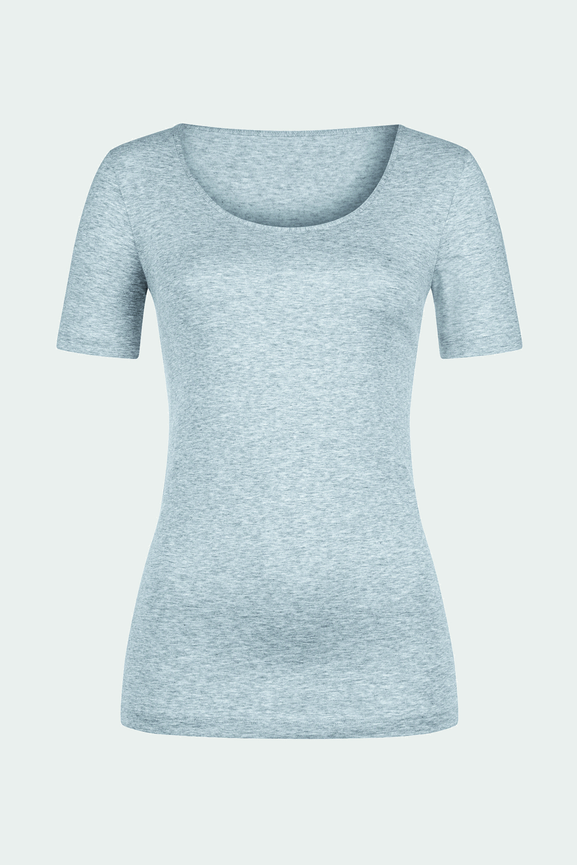 Shirt kurzarm Light Grey Melange Serie Cotton Pure Freisteller | mey®