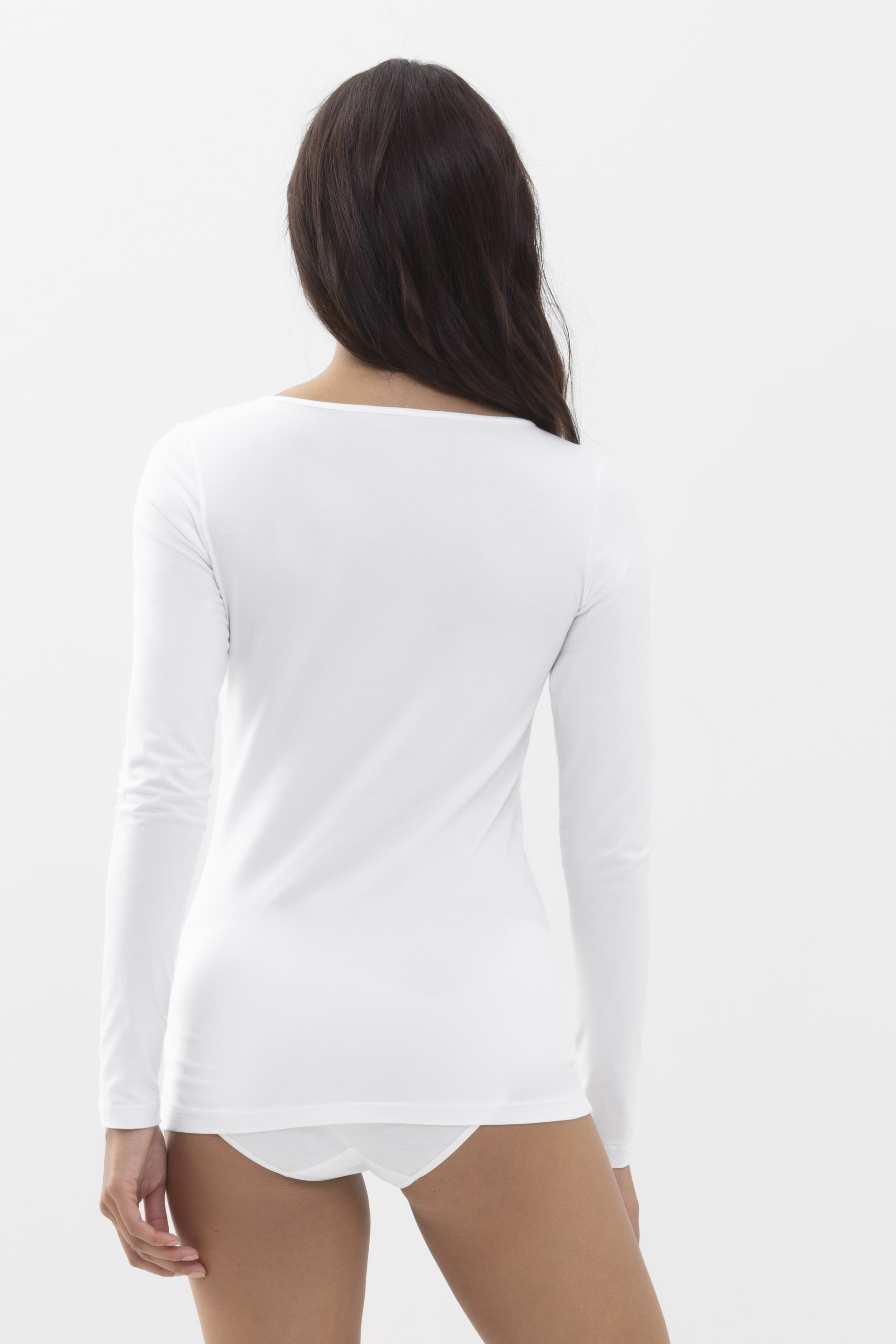 Shirt langarm Weiss Serie Cotton Pure Rückansicht | mey®