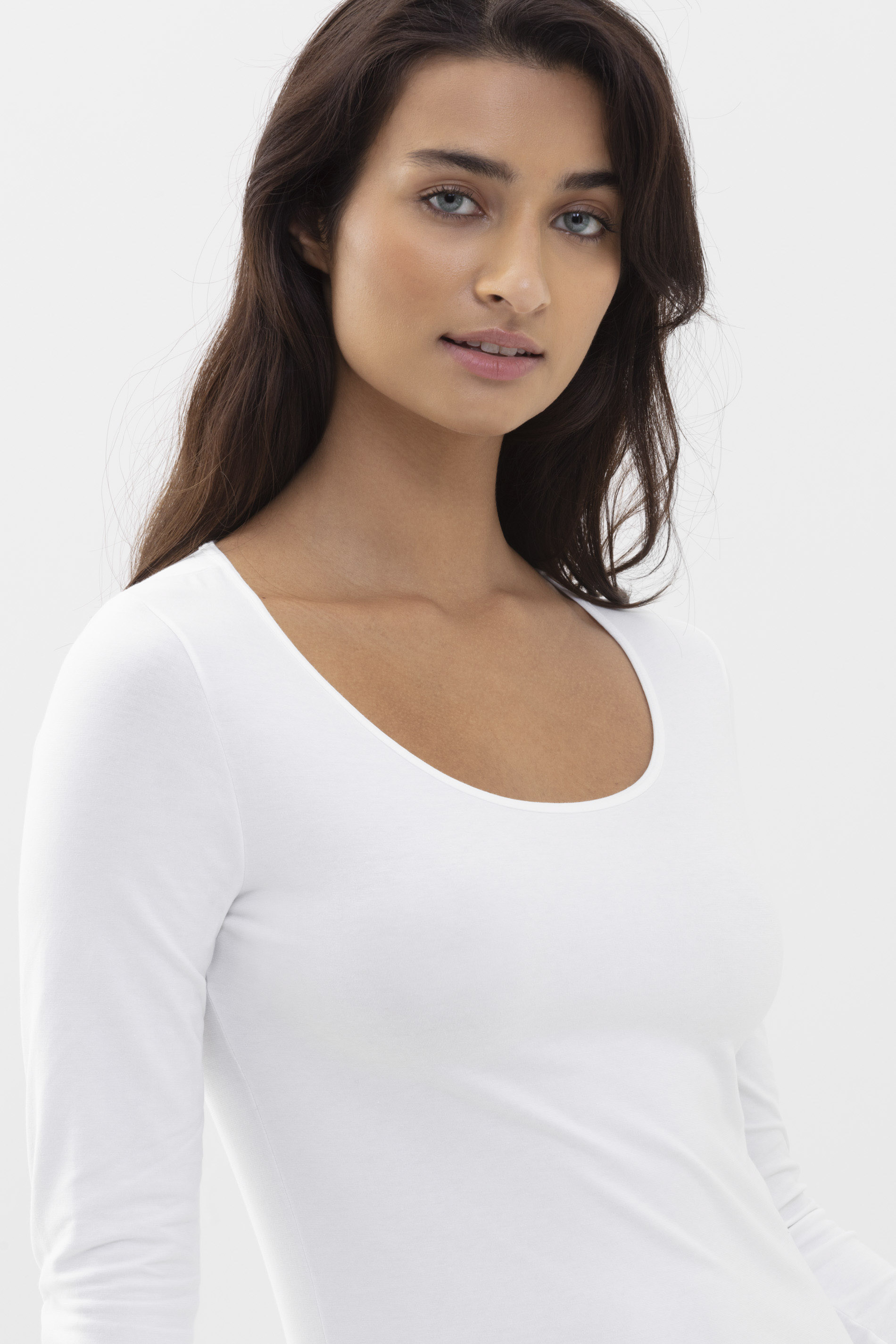 Shirt langarm Weiss Serie Cotton Pure Detailansicht 01 | mey®