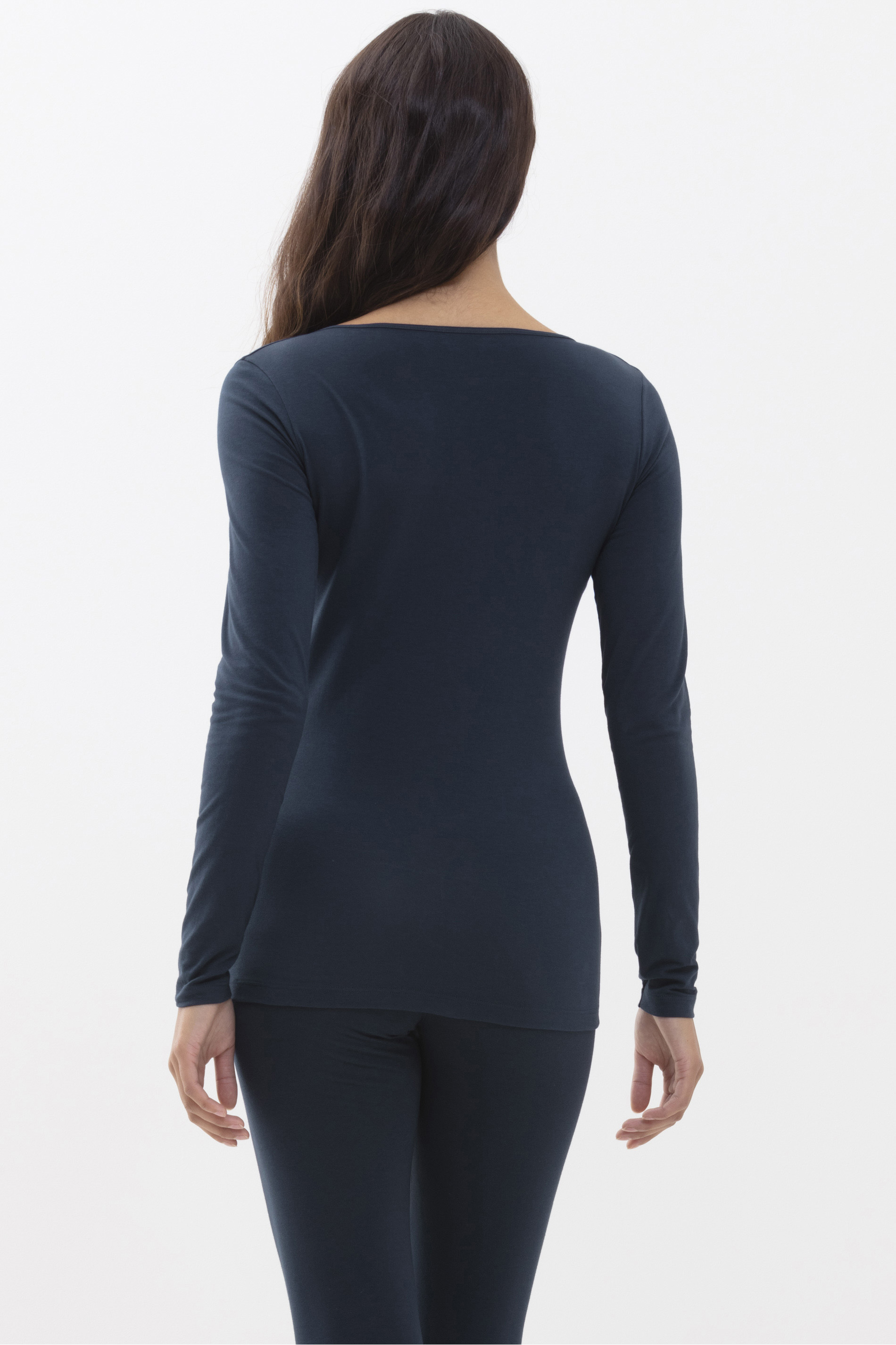 Shirt langarm Night Blue Serie Cotton Pure Rear View | mey®