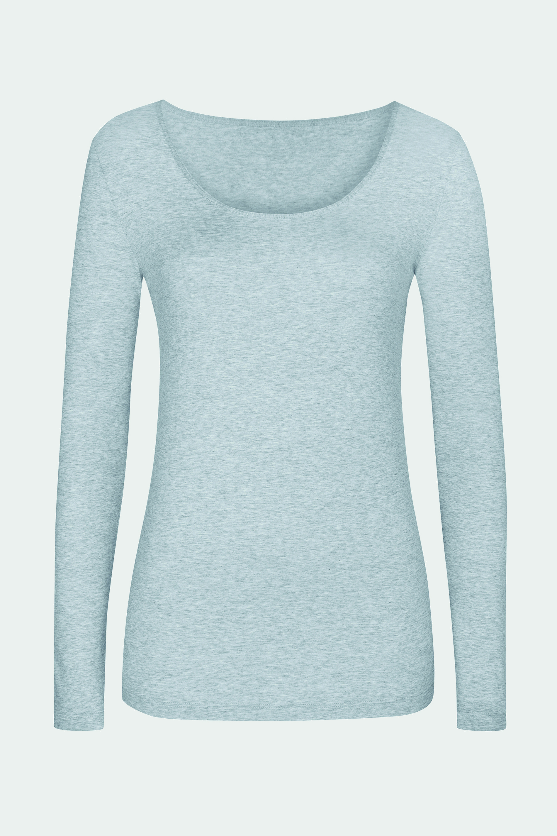 Shirt langarm Light Grey Melange Serie Cotton Pure Freisteller | mey®