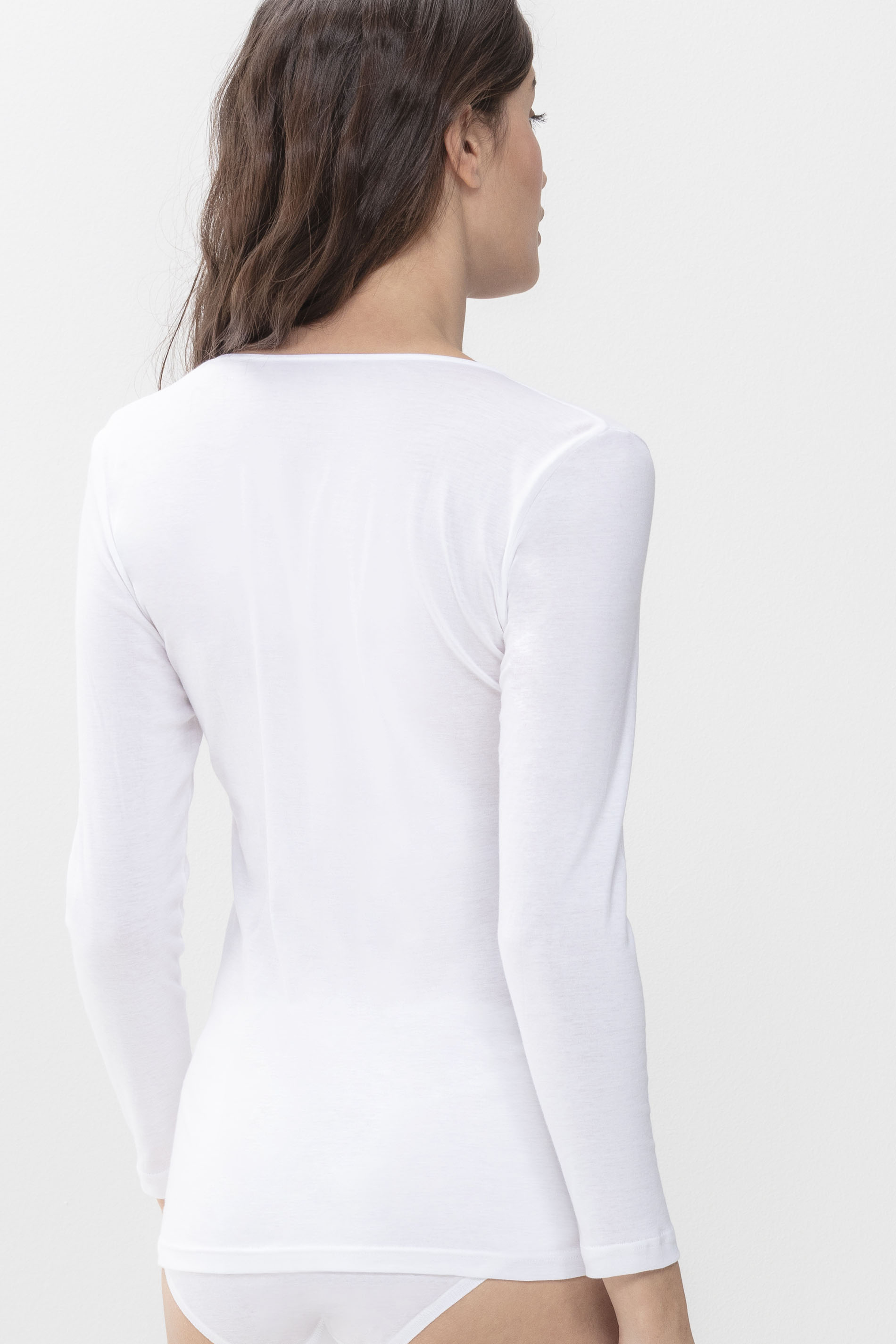Shirt langarm Wit Serie Noblesse Achteraanzicht | mey®