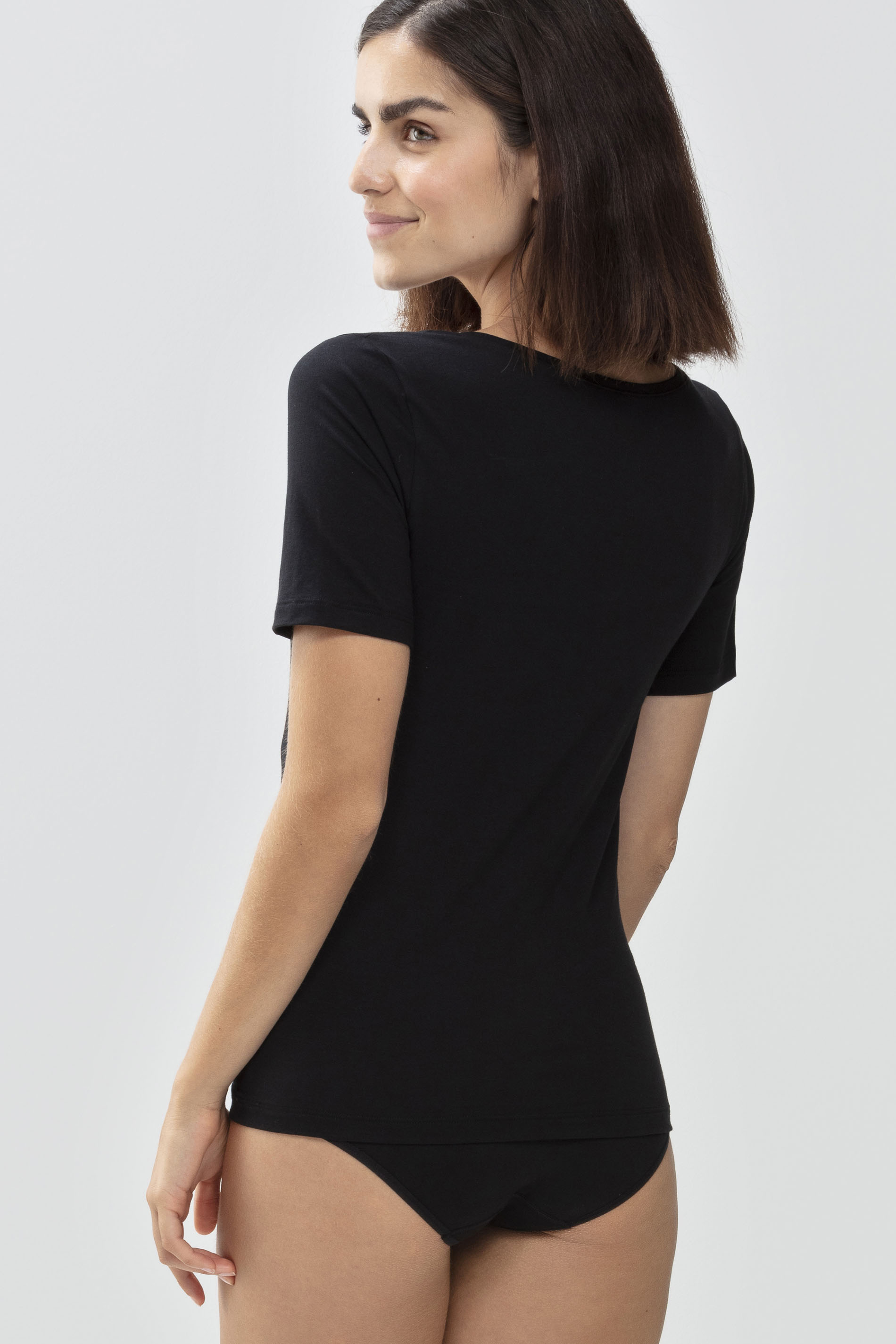 Shirt Zwart Serie Superfine Organic Achteraanzicht | mey®