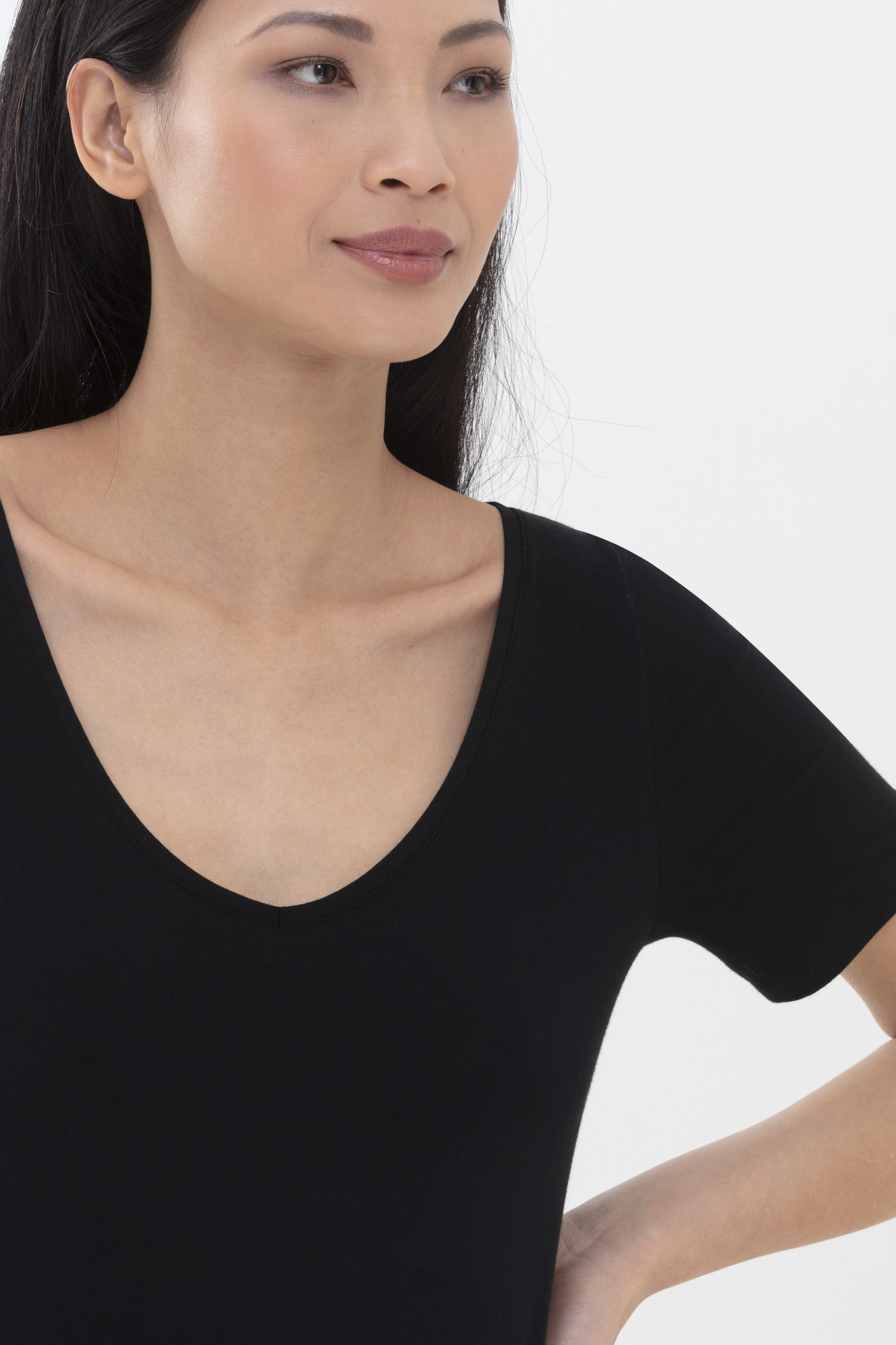 Shirt Zwart Serie Superfine Organic Detailweergave 01 | mey®