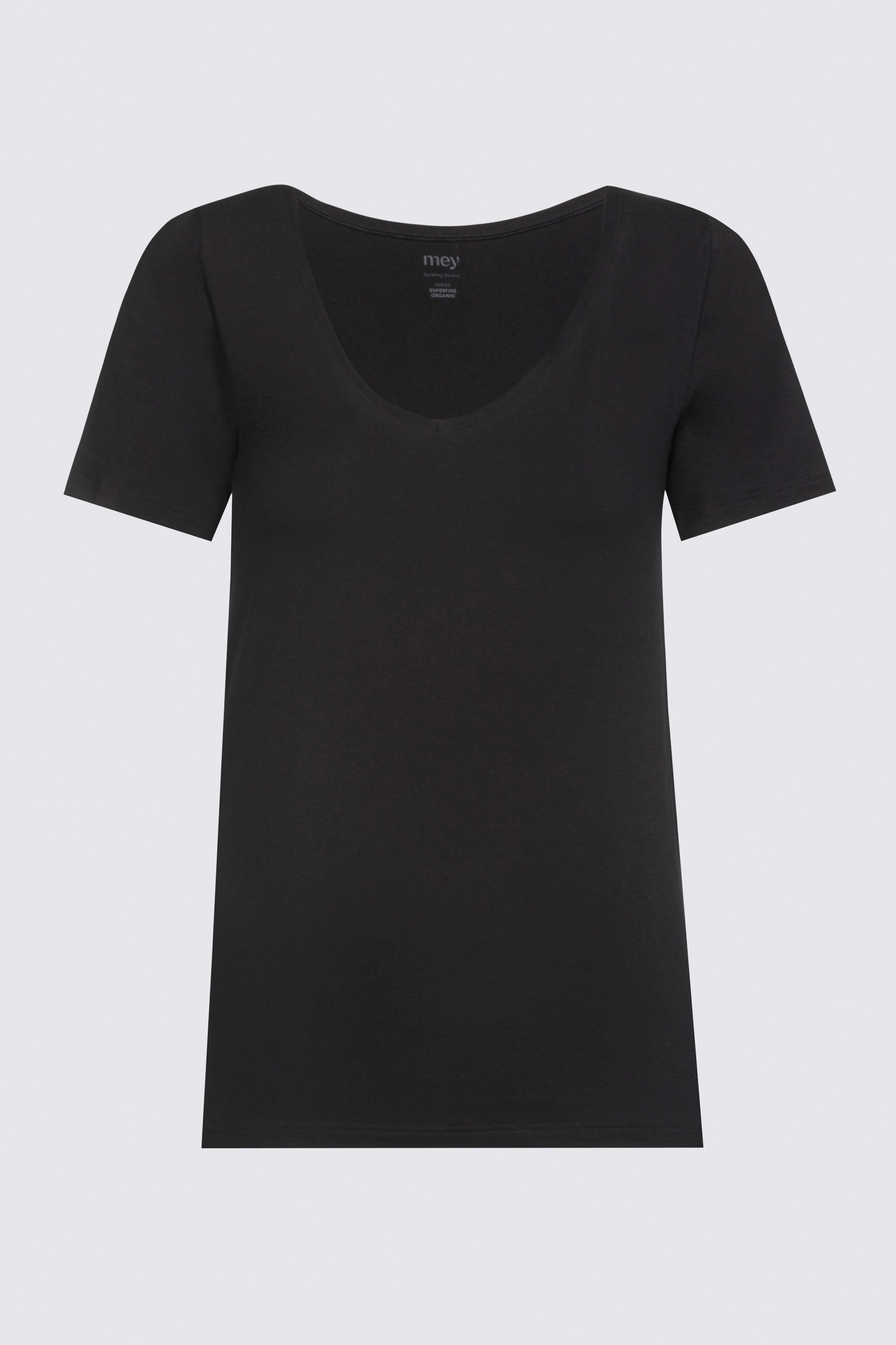 Shirt Zwart Serie Superfine Organic Uitknippen | mey®