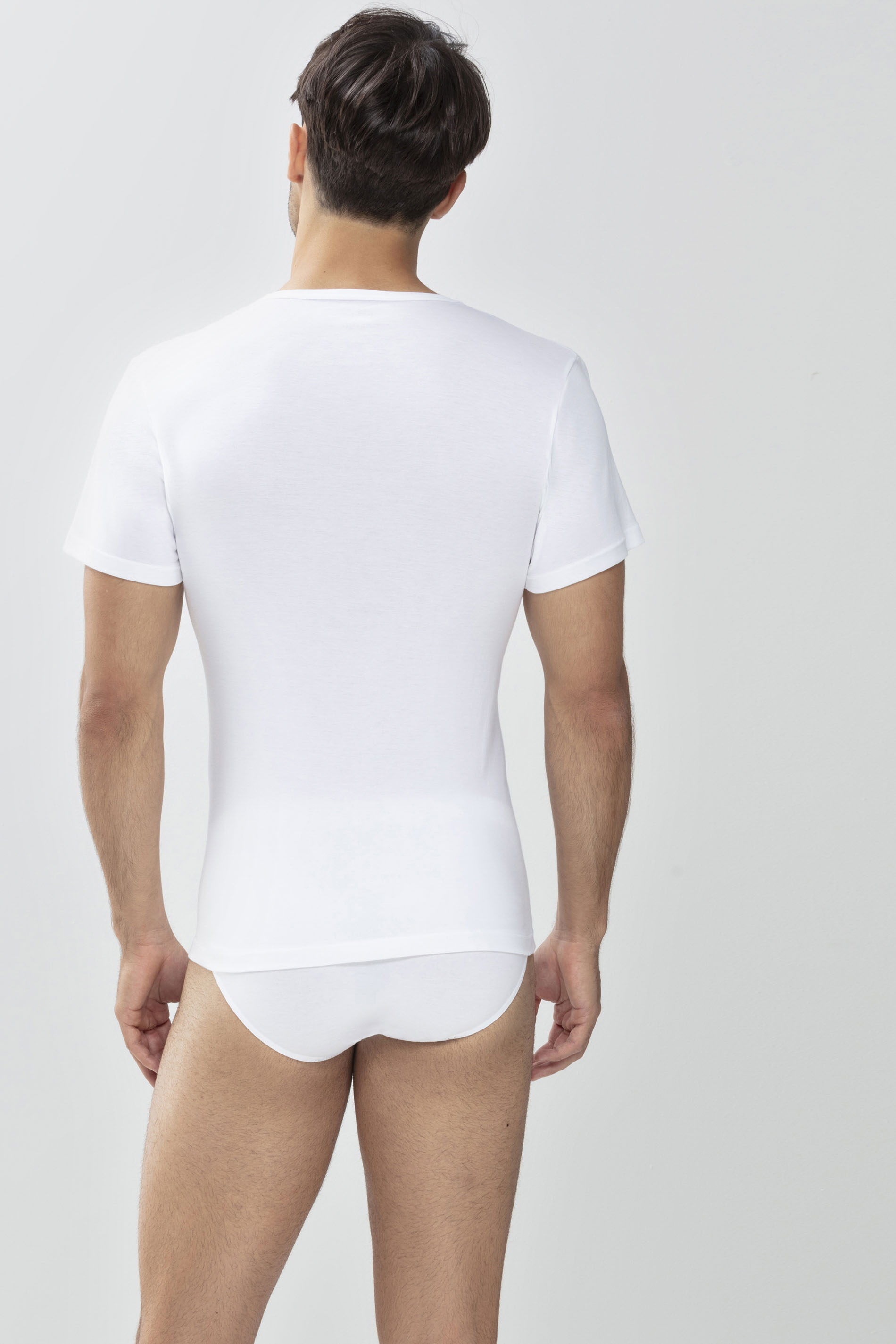 V-Neck Shirt Wit Serie Noblesse Achteraanzicht | mey®