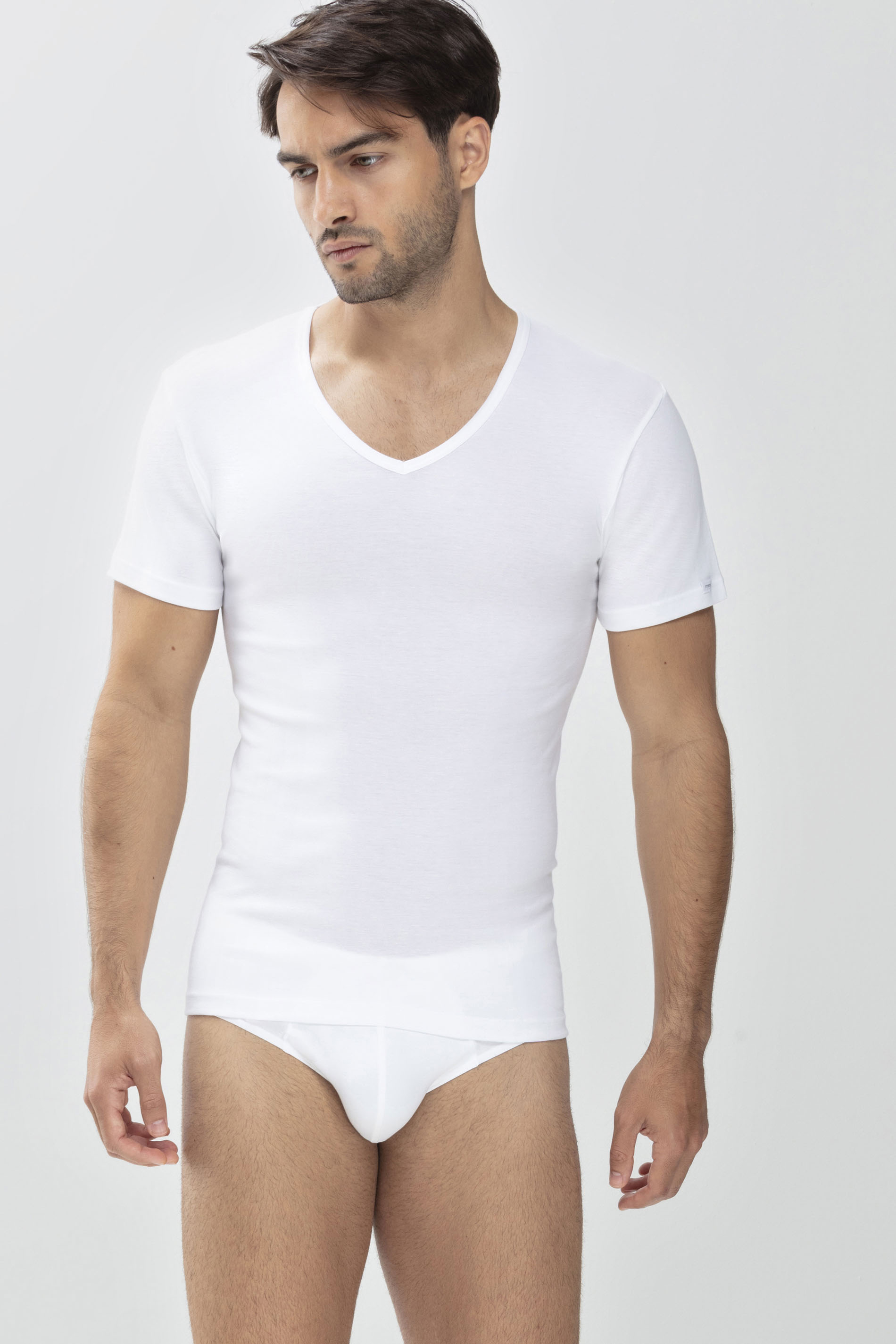 V-Neck Shirt White Serie Noblesse Festlegen | mey®