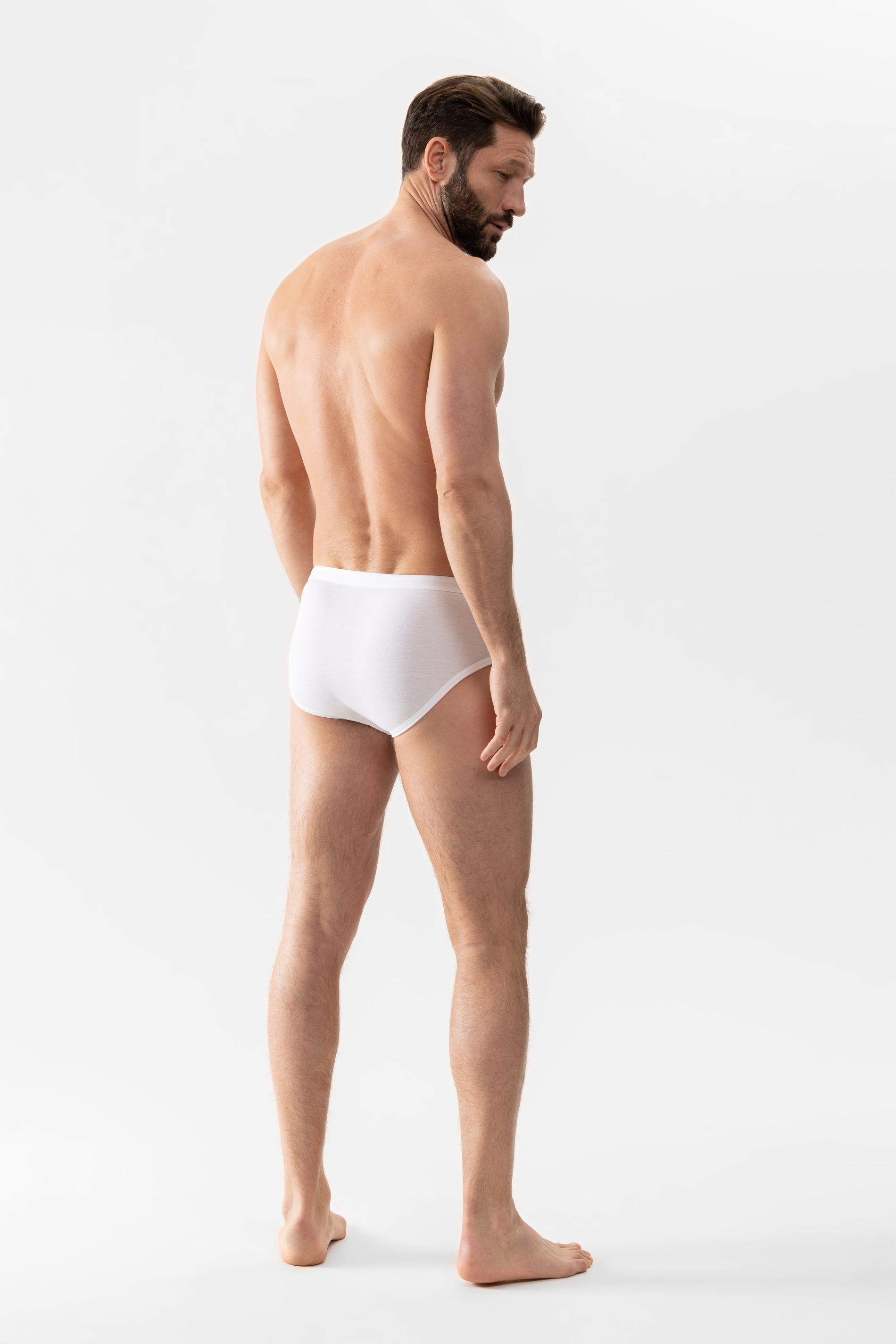 Classic briefs without fly front White Serie Noblesse Rear View | mey®