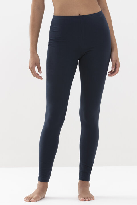 Leggings Night Blue Serie Cotton Pure Front View | mey®