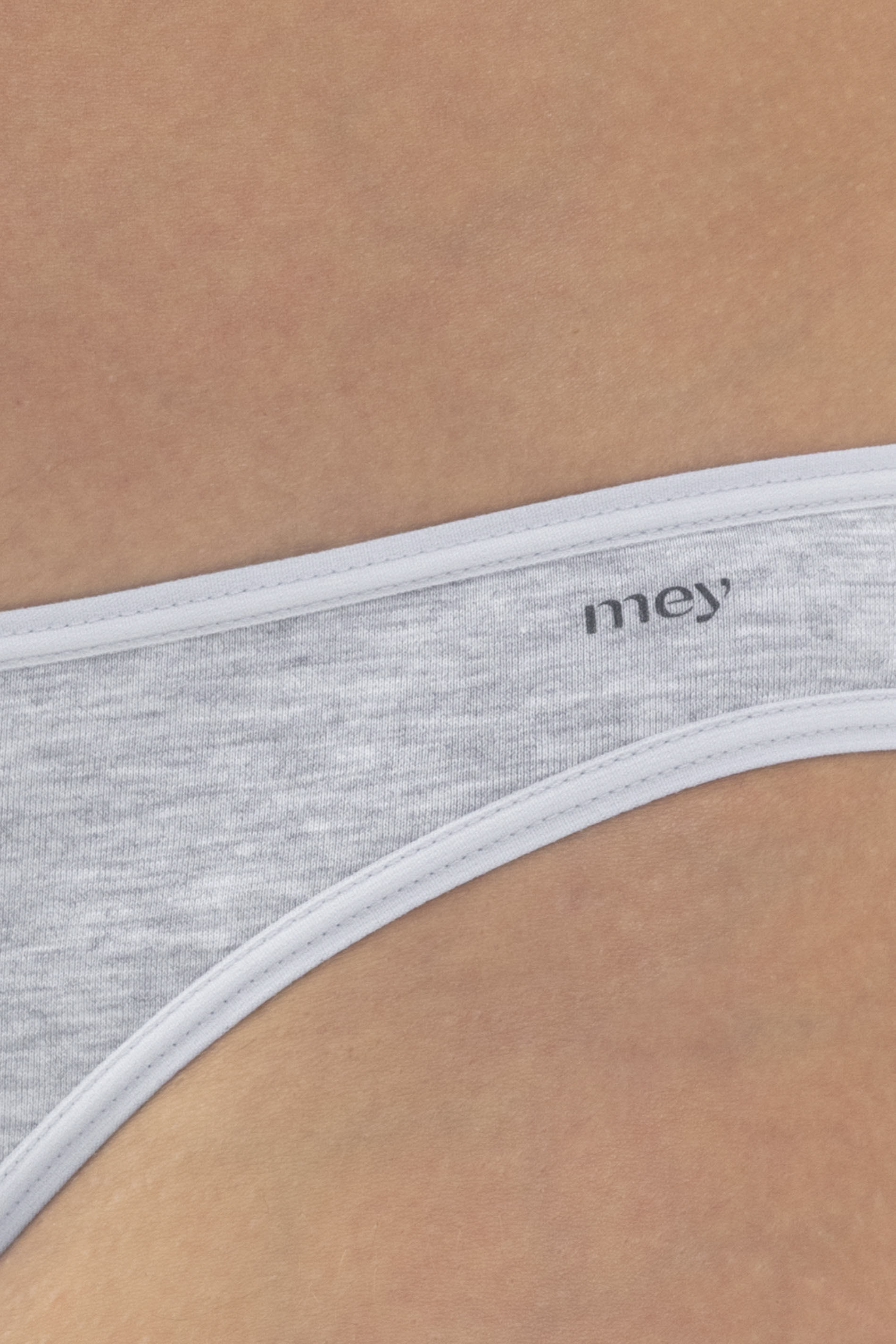Mini-Slip Light Grey Melange Serie Cotton Pure Detailansicht 01 | mey®