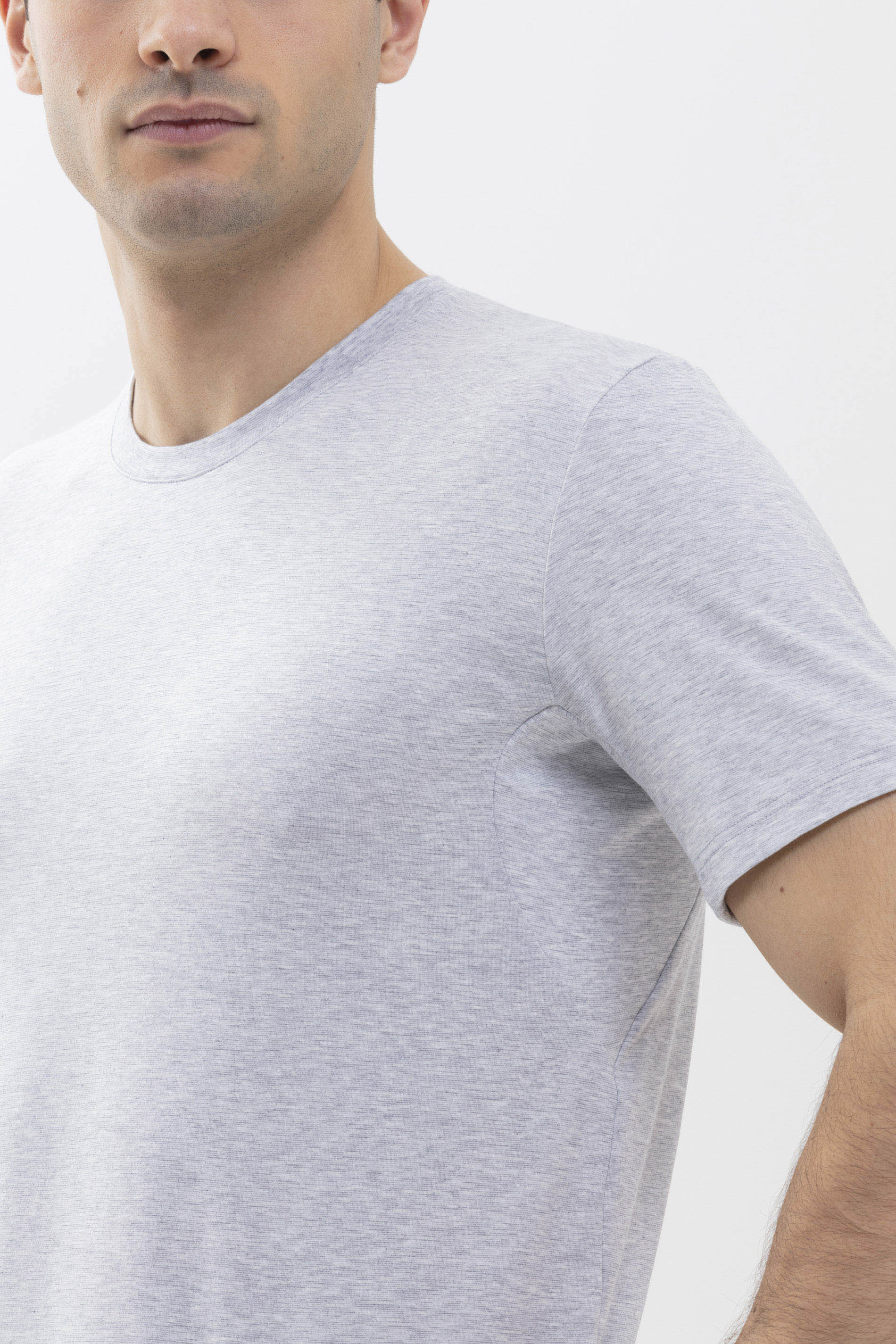 Hybrid T-Shirt Light Grey Melange Serie Hybrid T-Shirt Detailansicht 01 | mey®
