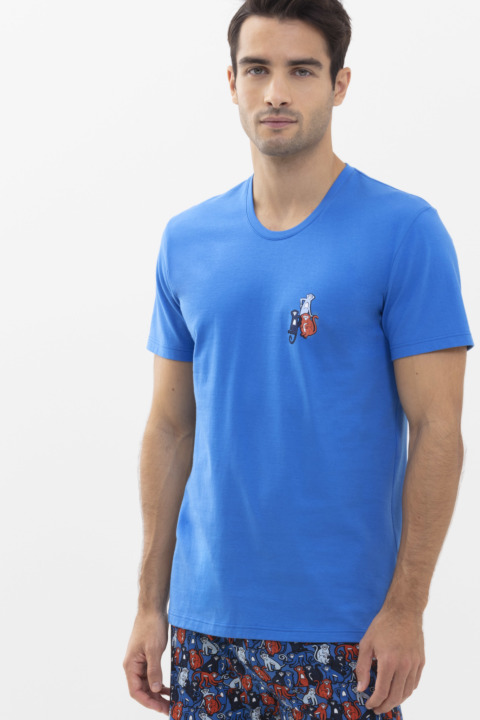 T-shirt Malibu Blue Serie RE:THINK COLOUR Front View | mey®