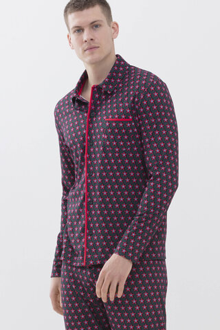 Pyjama-Shirt Fire Red Serie RE:THINK STAR Frontansicht | mey®