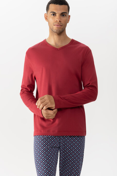 Long-sleeved T-shirt Serie Solid Night Front View | mey®