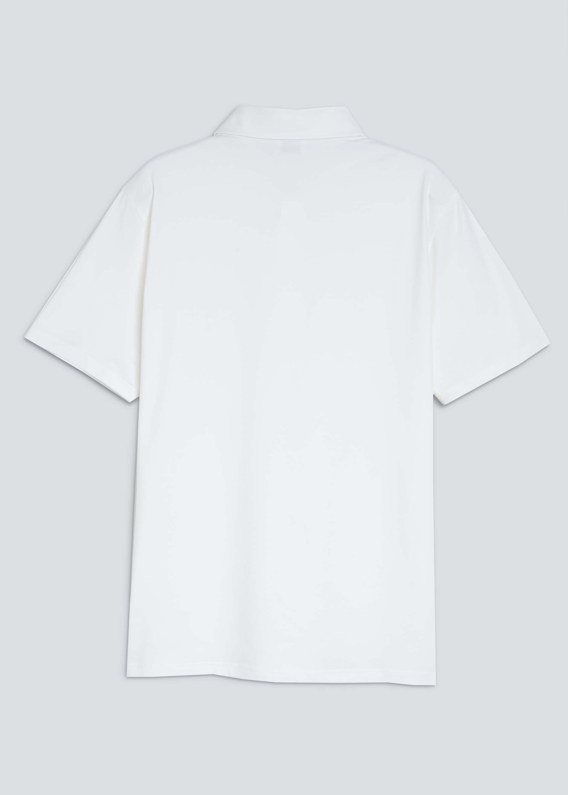 Polo- Shirt Weiss Serie Fine Stretch  Rückansicht | mey®